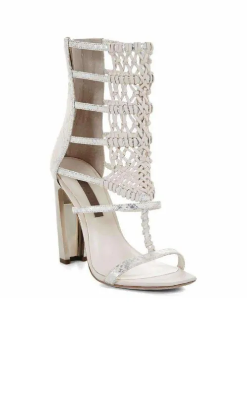 Leather Macrame Day Sandal made by BCBGMaxAzria
