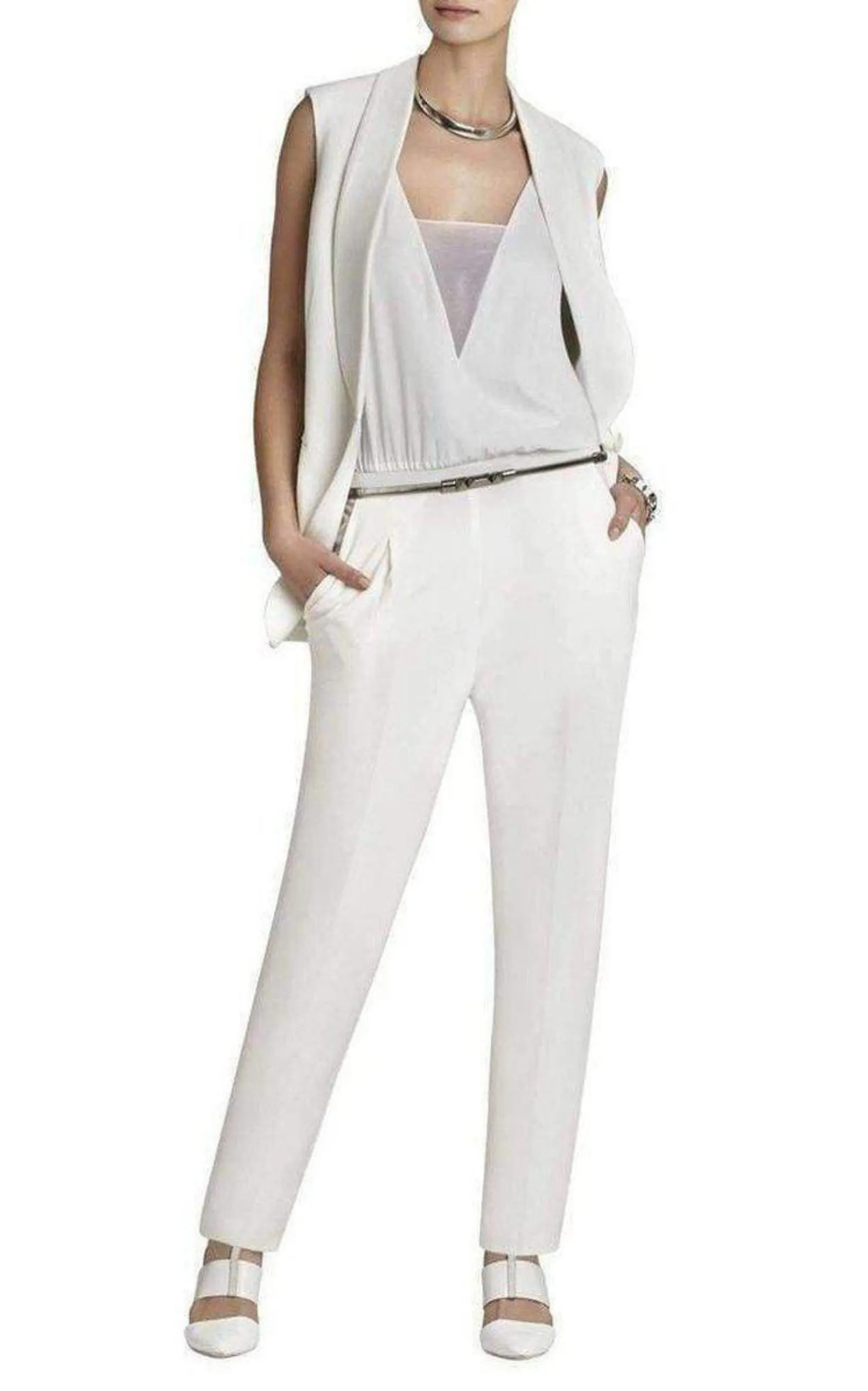 Waylen Sleeveless White Jumpsuit sold by Runaway Catalog