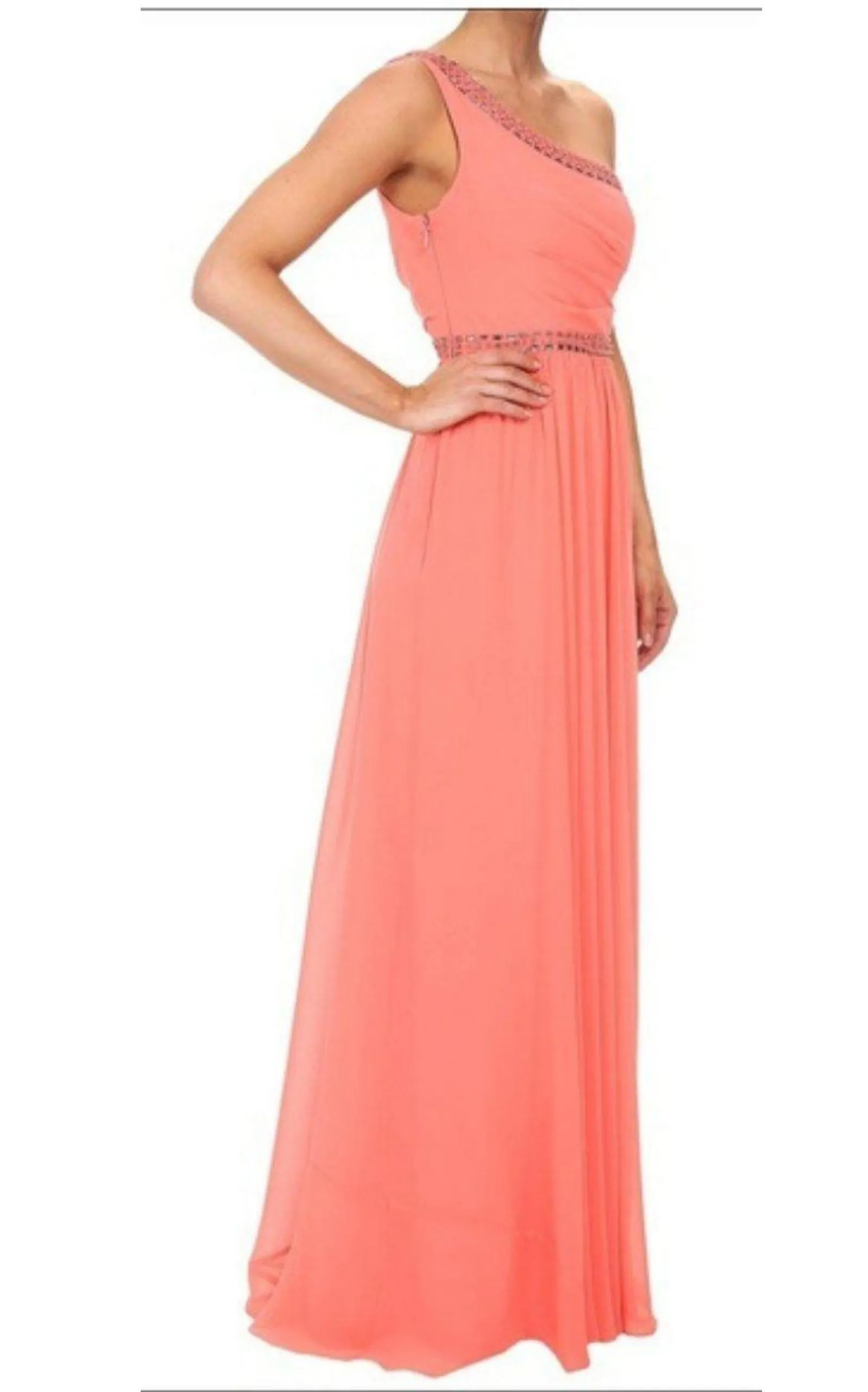 Daniele Coral One Shoulder Embellished Gown sold by Runaway Catalog product image thumbnail 5