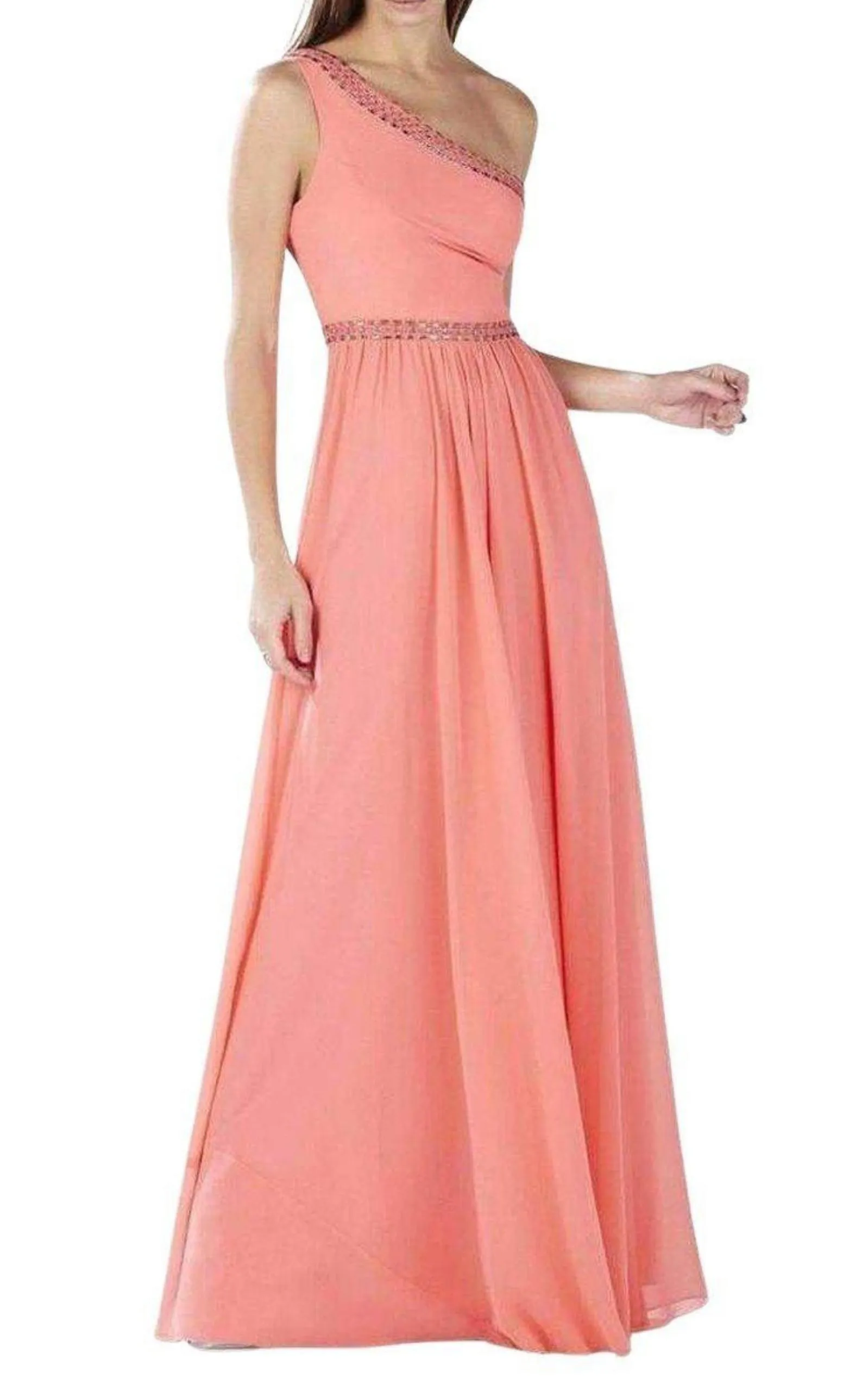 Daniele Coral One Shoulder Embellished Gown sold by Runaway Catalog product image thumbnail 2