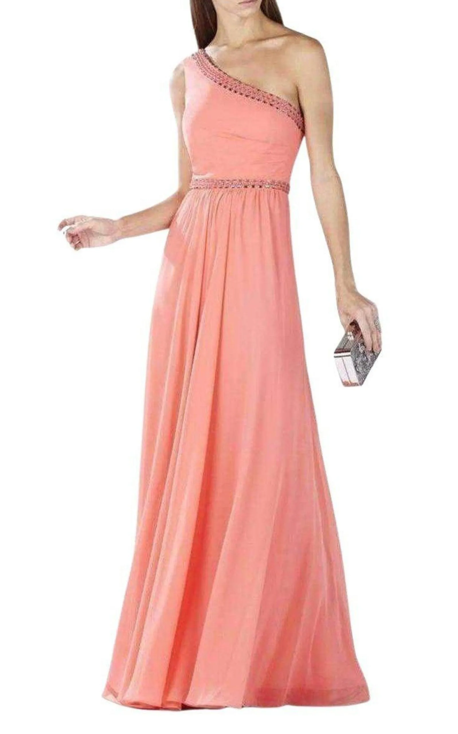 Daniele Coral One Shoulder Embellished Gown sold by Runaway Catalog