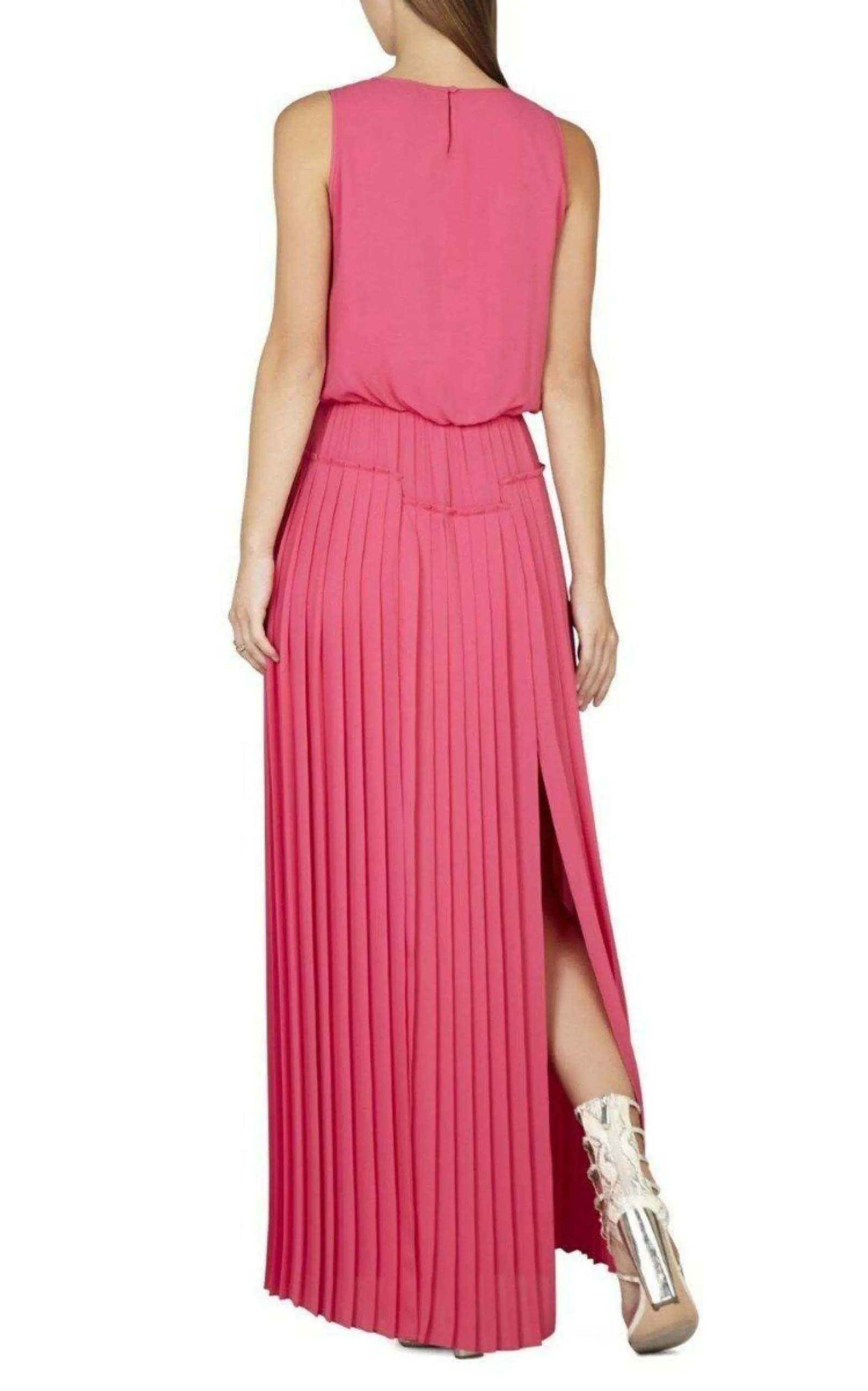Pink Jenine High Split Pleated Skirt Maxi Dress sold by Runaway Catalog product image thumbnail 2