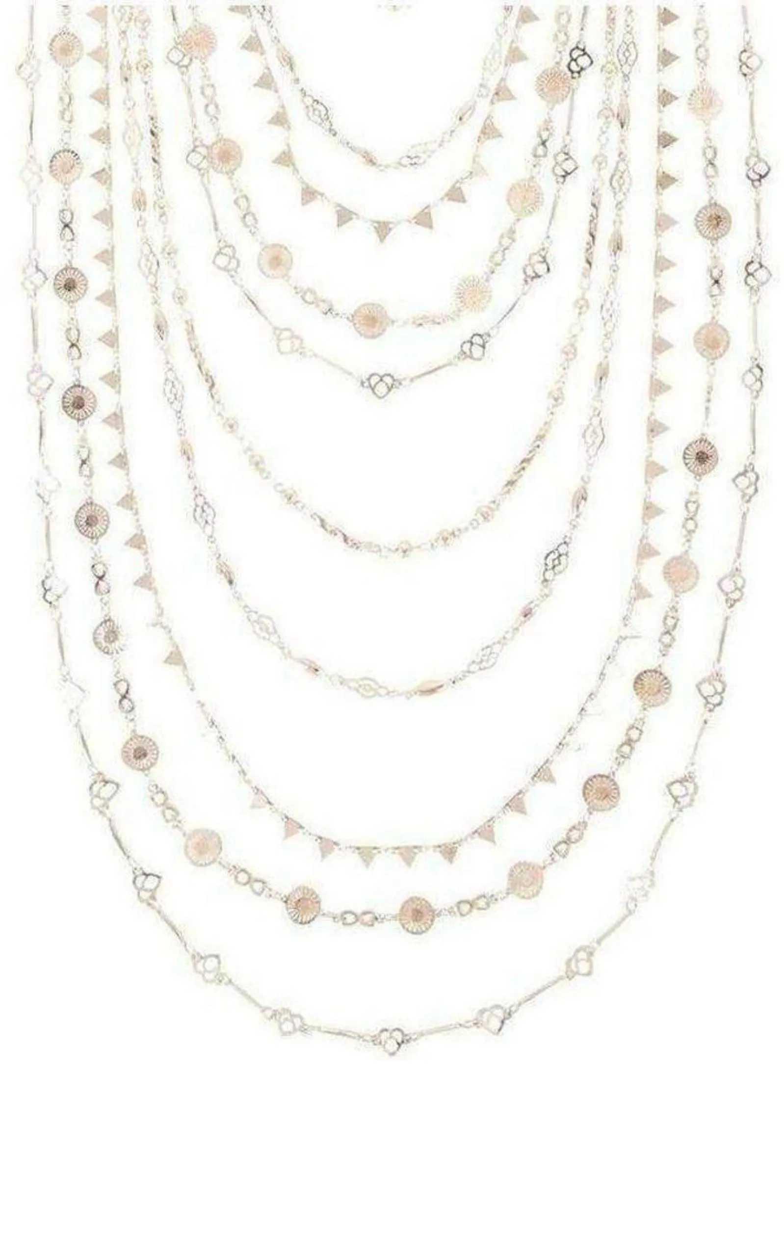 Rose Gold Layered Novelty Chain Necklace sold by Runaway Catalog product image thumbnail 3