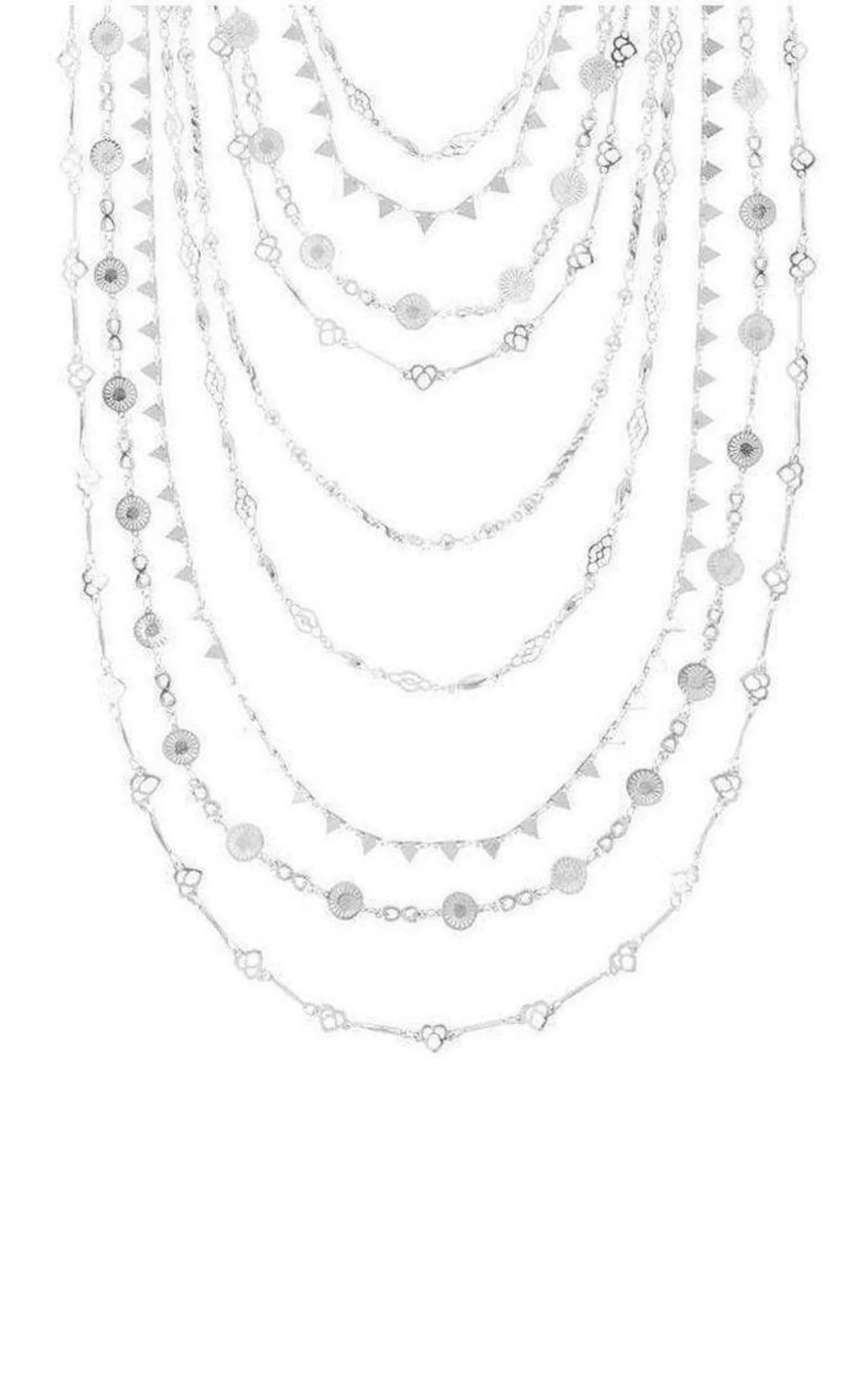 Silver Layered Novelty Chain Necklace sold by Runaway Catalog product image thumbnail 3