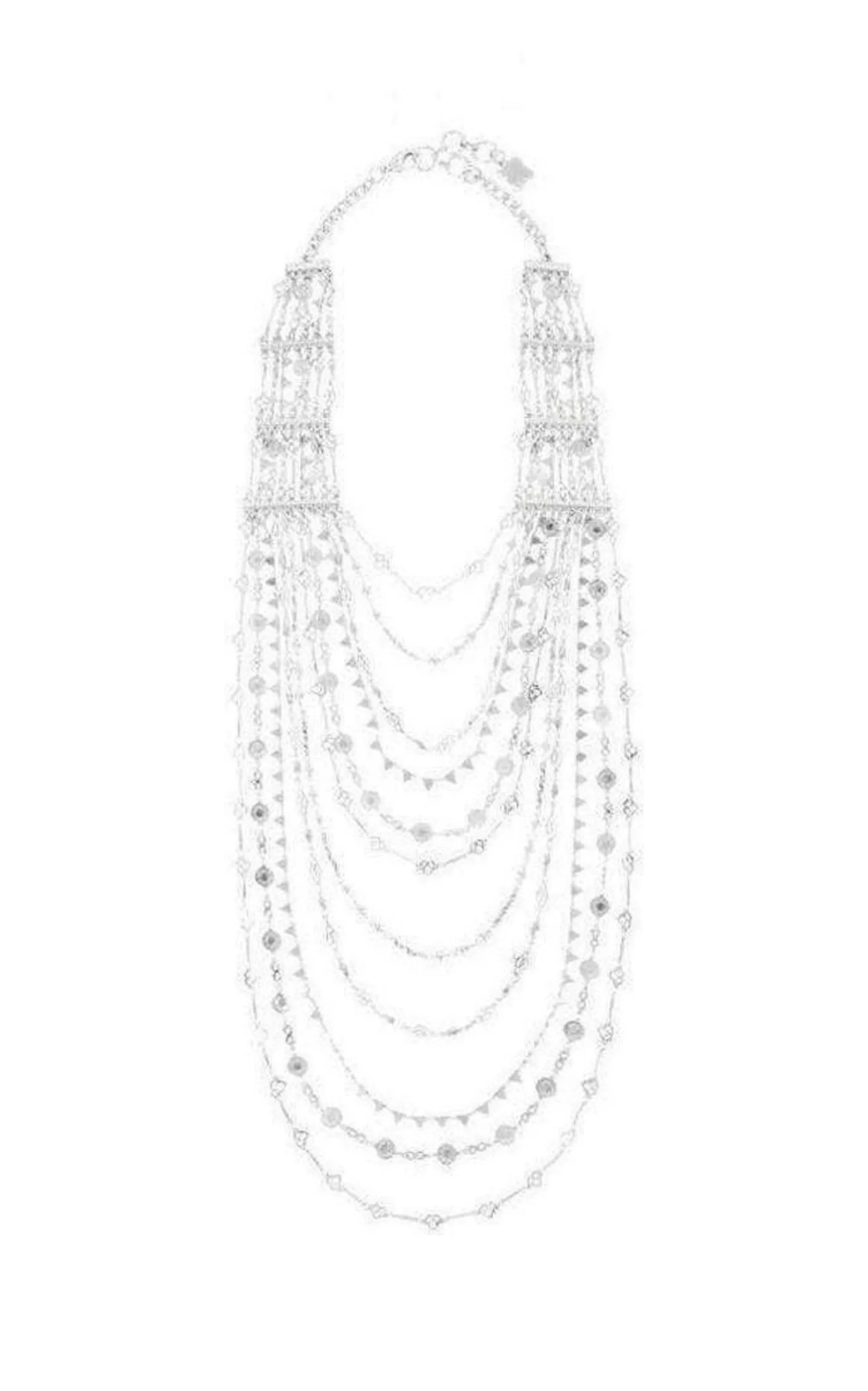 Silver Layered Novelty Chain Necklace sold by Runaway Catalog