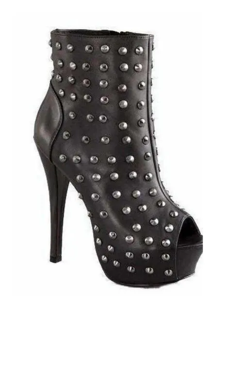 Rock & Republic Black Gabriel Studded Platform Booties sold by Runaway Catalog