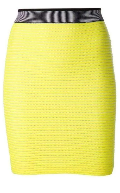 Neon-Yellow Cycling Pencil Skirt sold by Runaway Catalog
