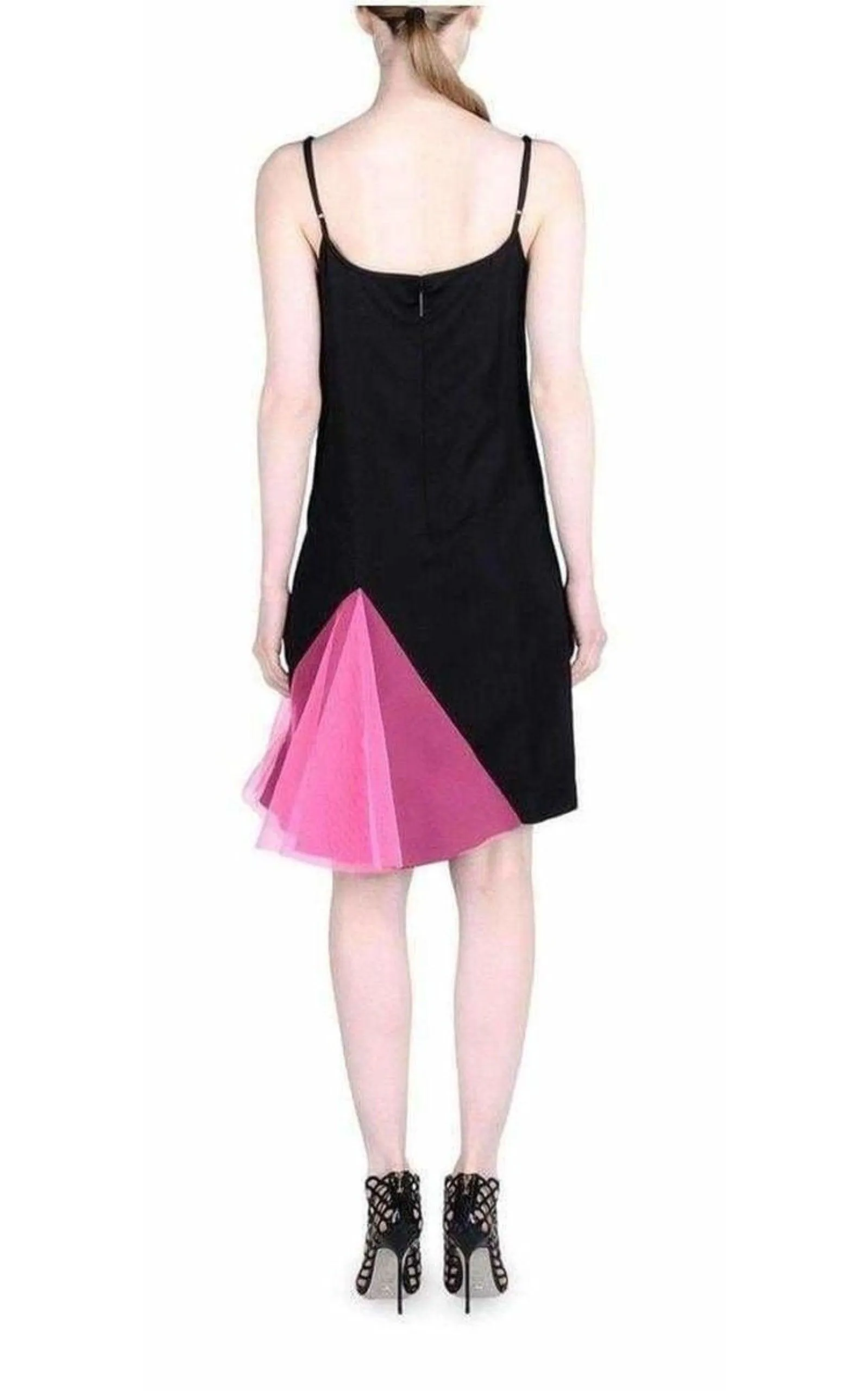 Black Strappy Dress With Neon Pink Godets sold by Runaway Catalog product image thumbnail 4