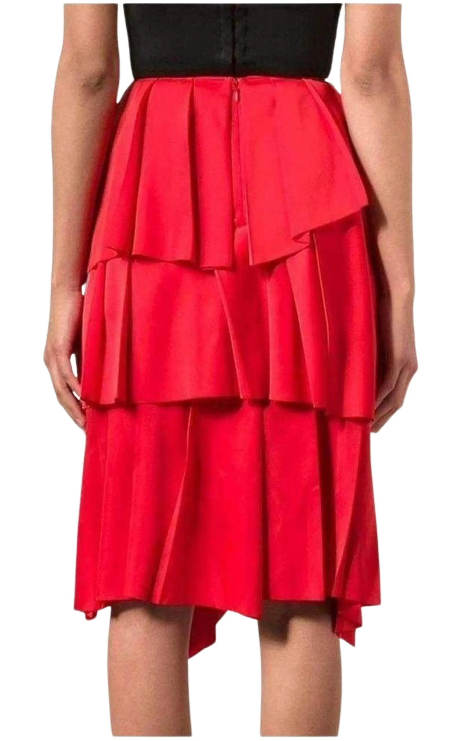 Red Draped Ruffled Skirt sold by Runaway Catalog product image thumbnail 4