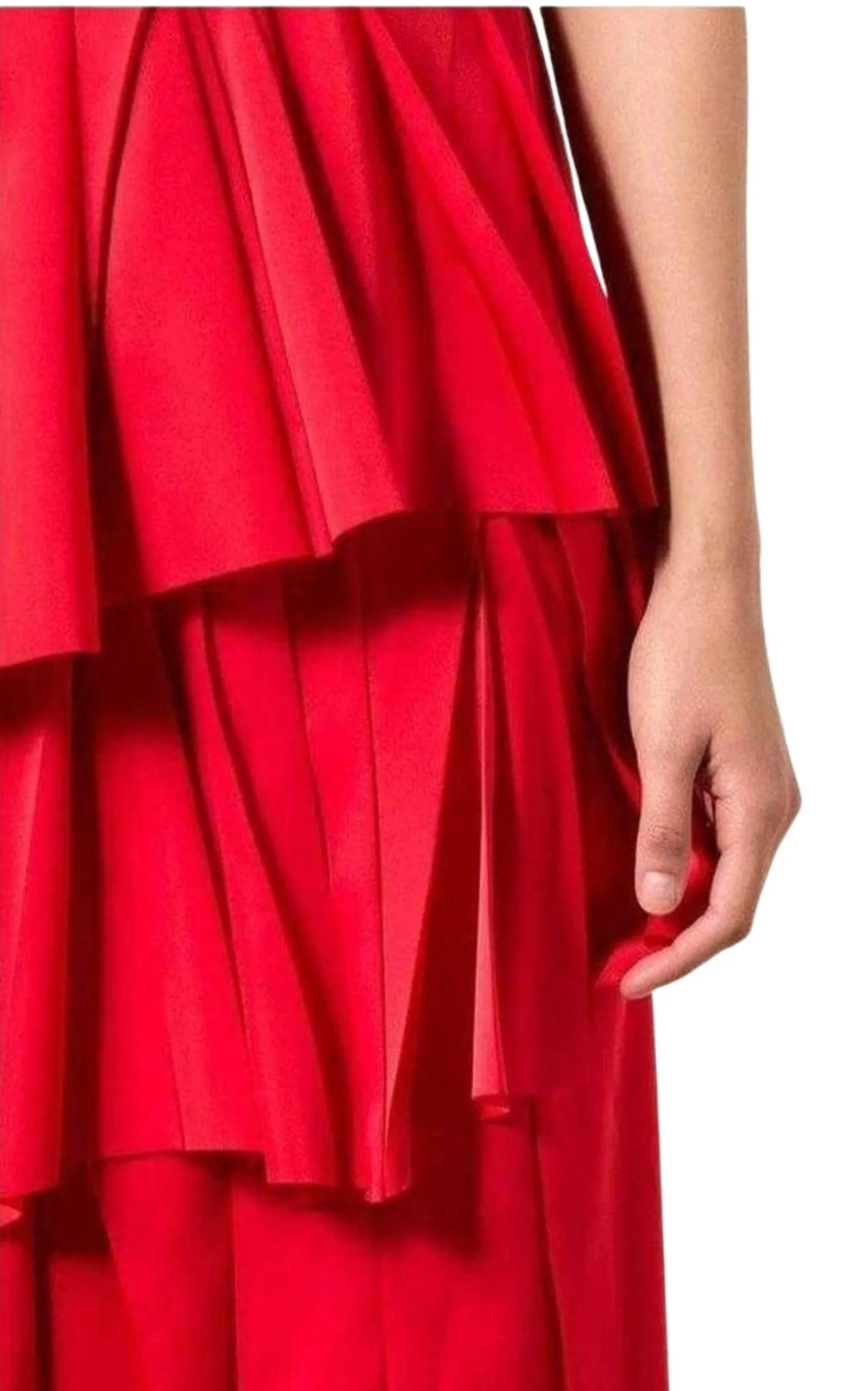 Red Draped Ruffled Skirt sold by Runaway Catalog product image thumbnail 5