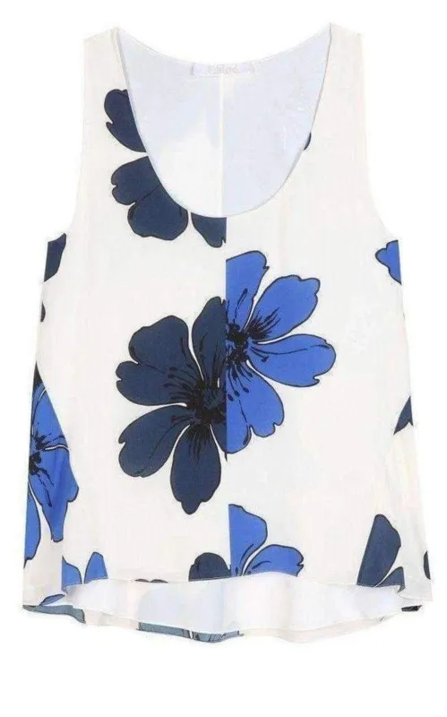 Neon Blue and Navy Silk Top sold by Runaway Catalog