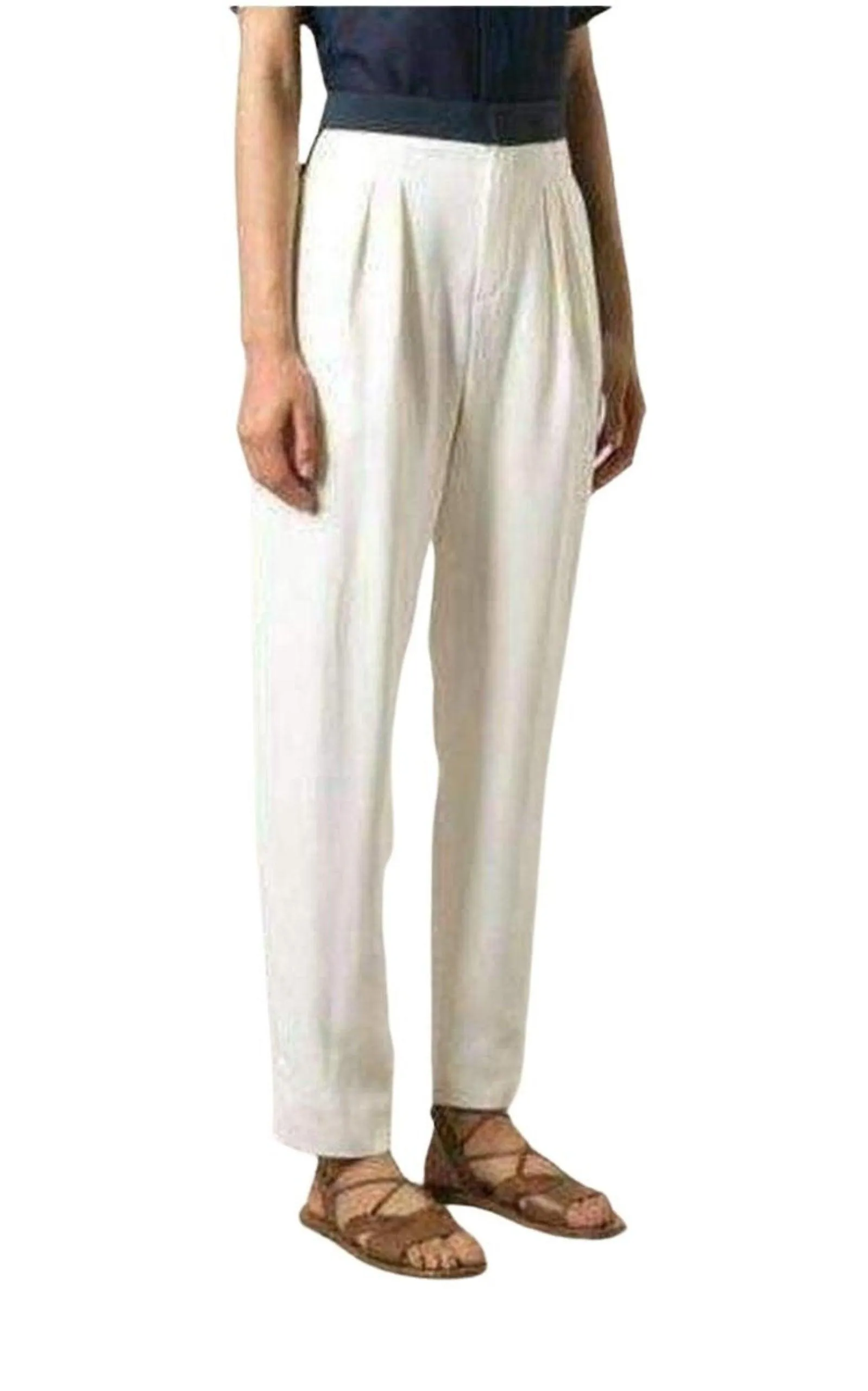 White Embroidered Cotton Pants sold by Runaway Catalog product image thumbnail 4
