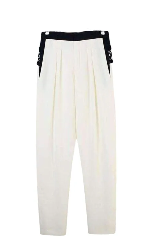 White Embroidered Cotton Pants sold by Runaway Catalog