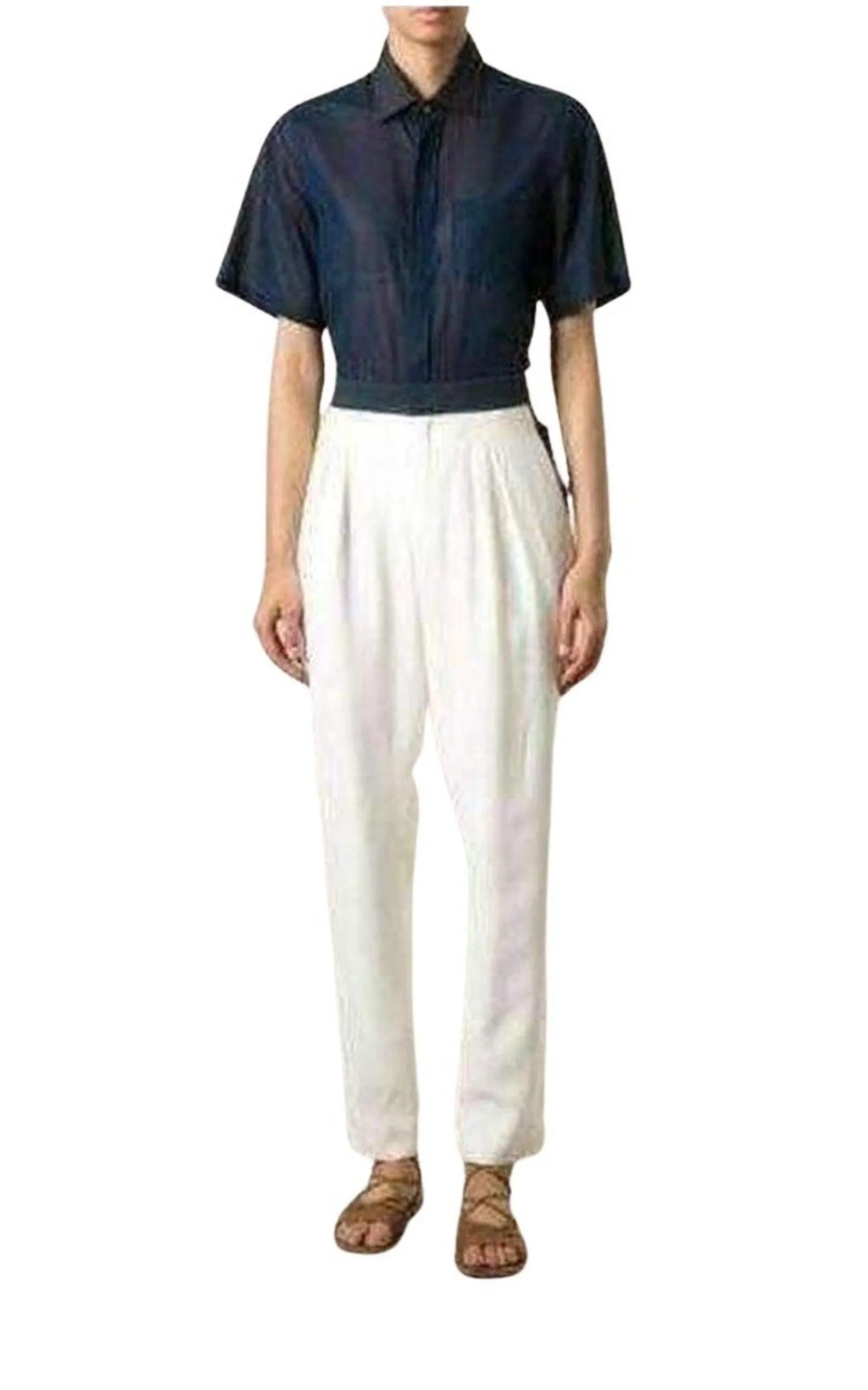 White Embroidered Cotton Pants sold by Runaway Catalog product image thumbnail 2