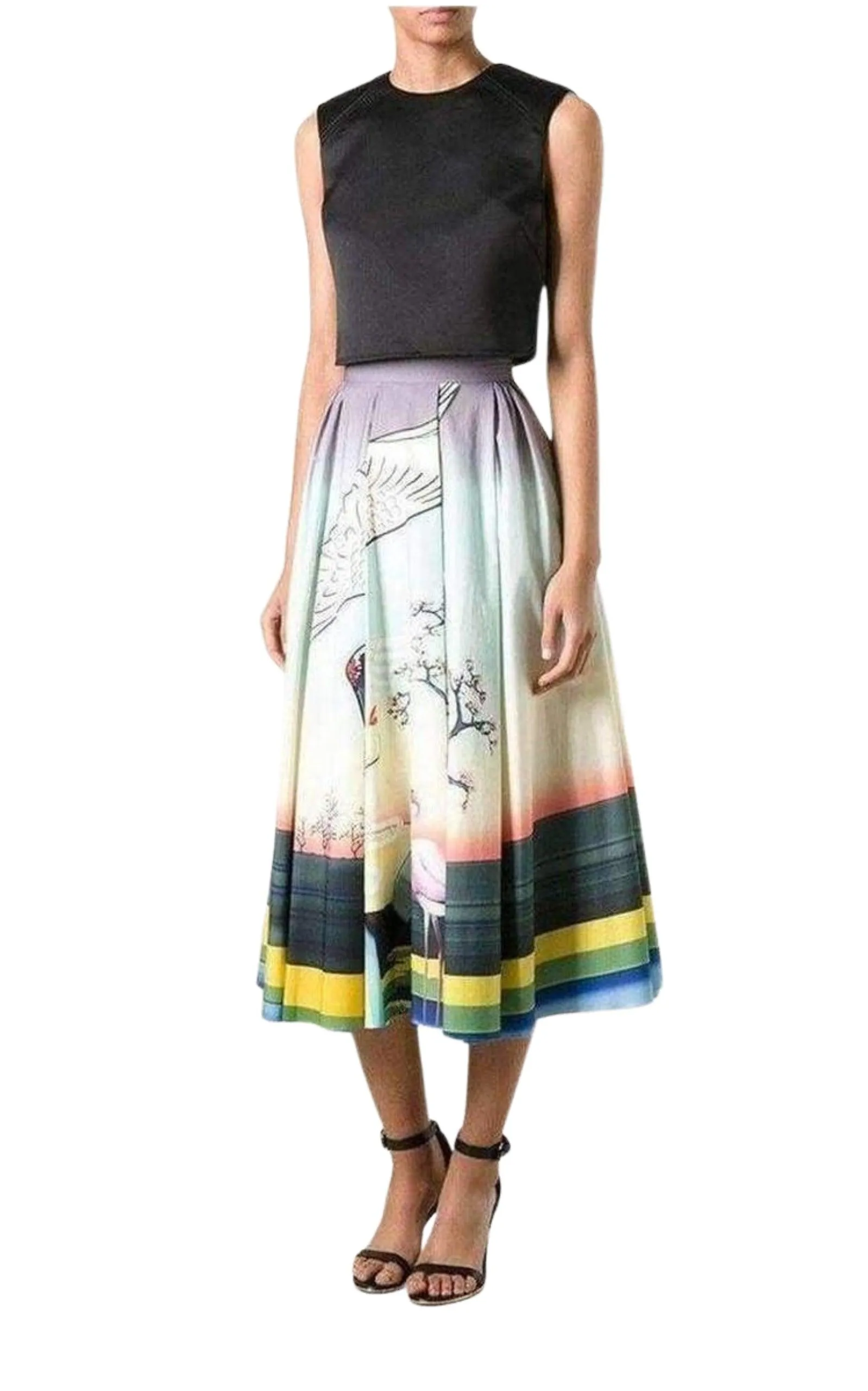 Flamingo Print Cotton Skirt sold by Runaway Catalog product image thumbnail 2