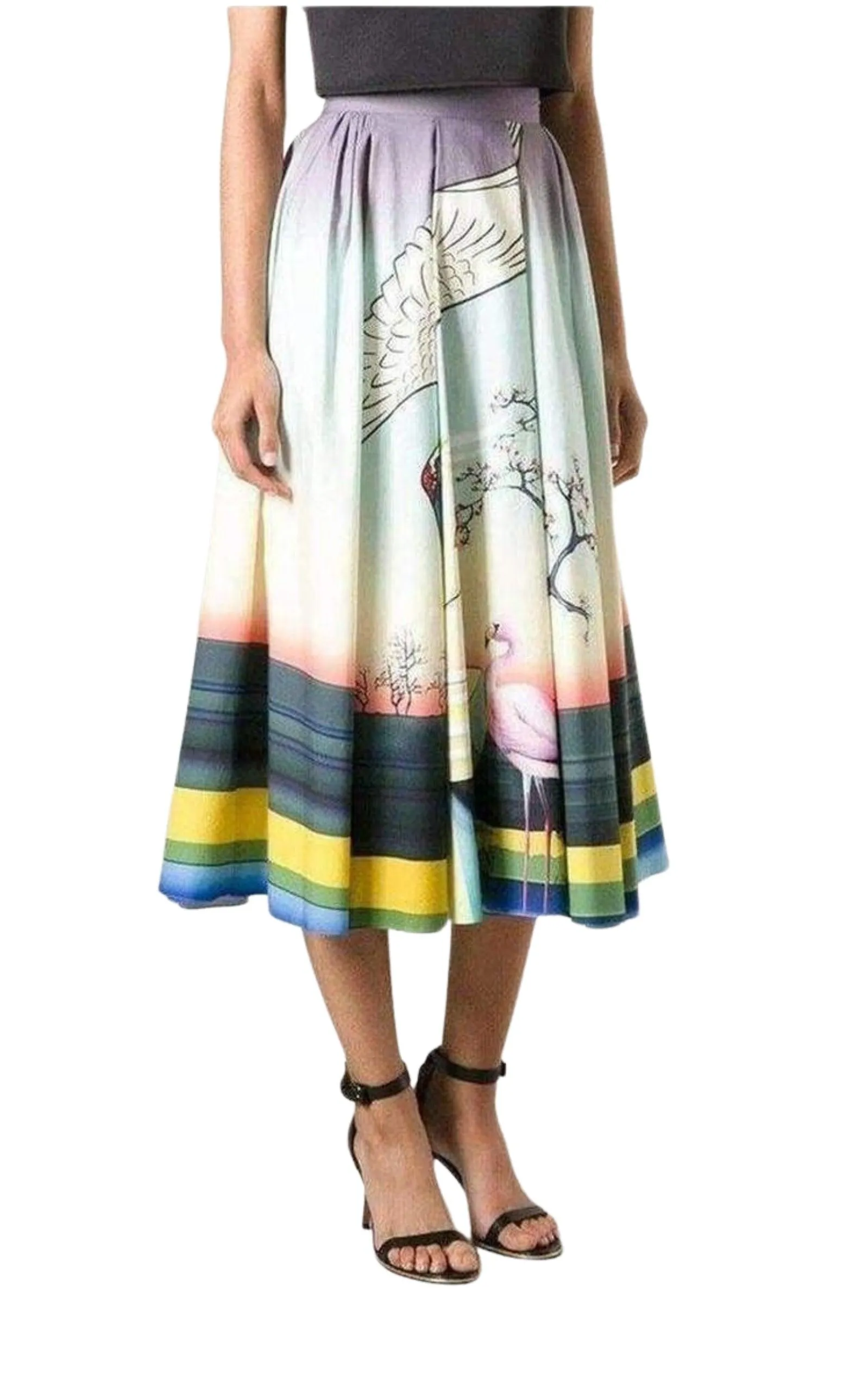 Flamingo Print Cotton Skirt sold by Runaway Catalog product image thumbnail 3