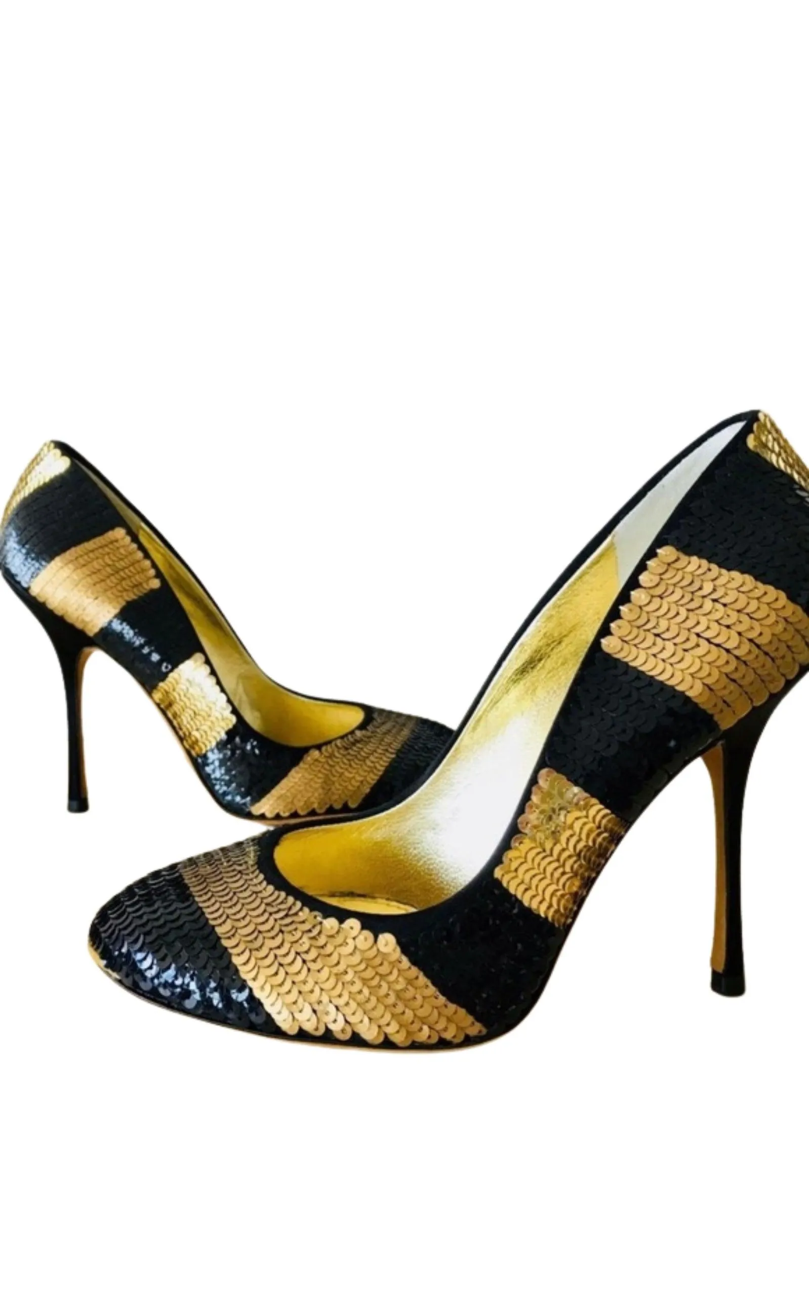 Leather Sequin Striped Pumps sold by Runaway Catalog product image thumbnail 2