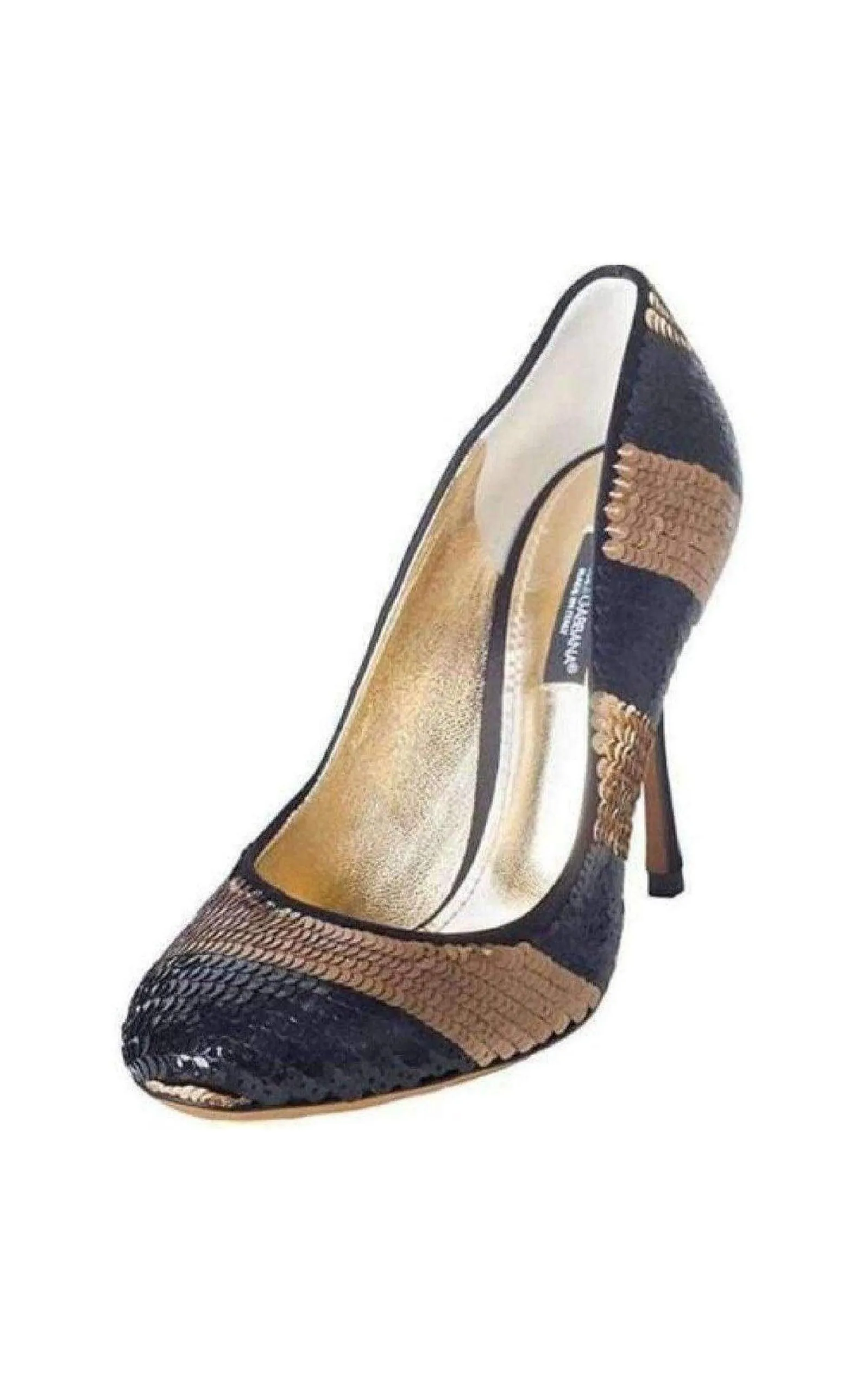 Leather Sequin Striped Pumps sold by Runaway Catalog