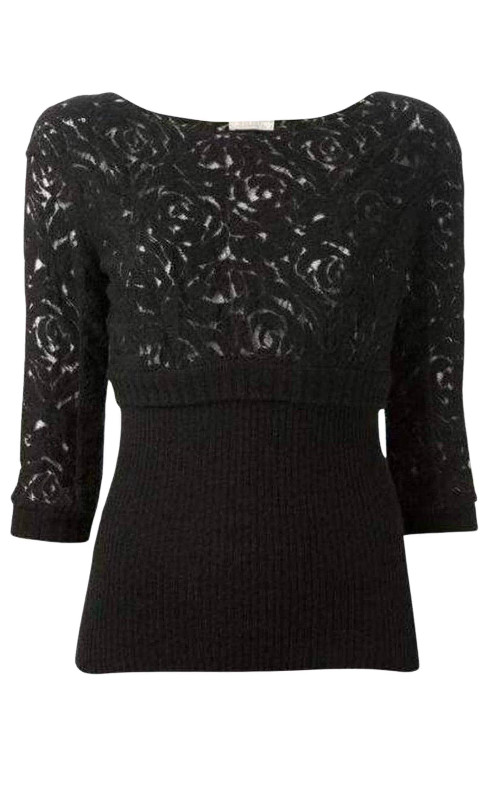 Black Wool Blend Lace Sweater sold by Runaway Catalog