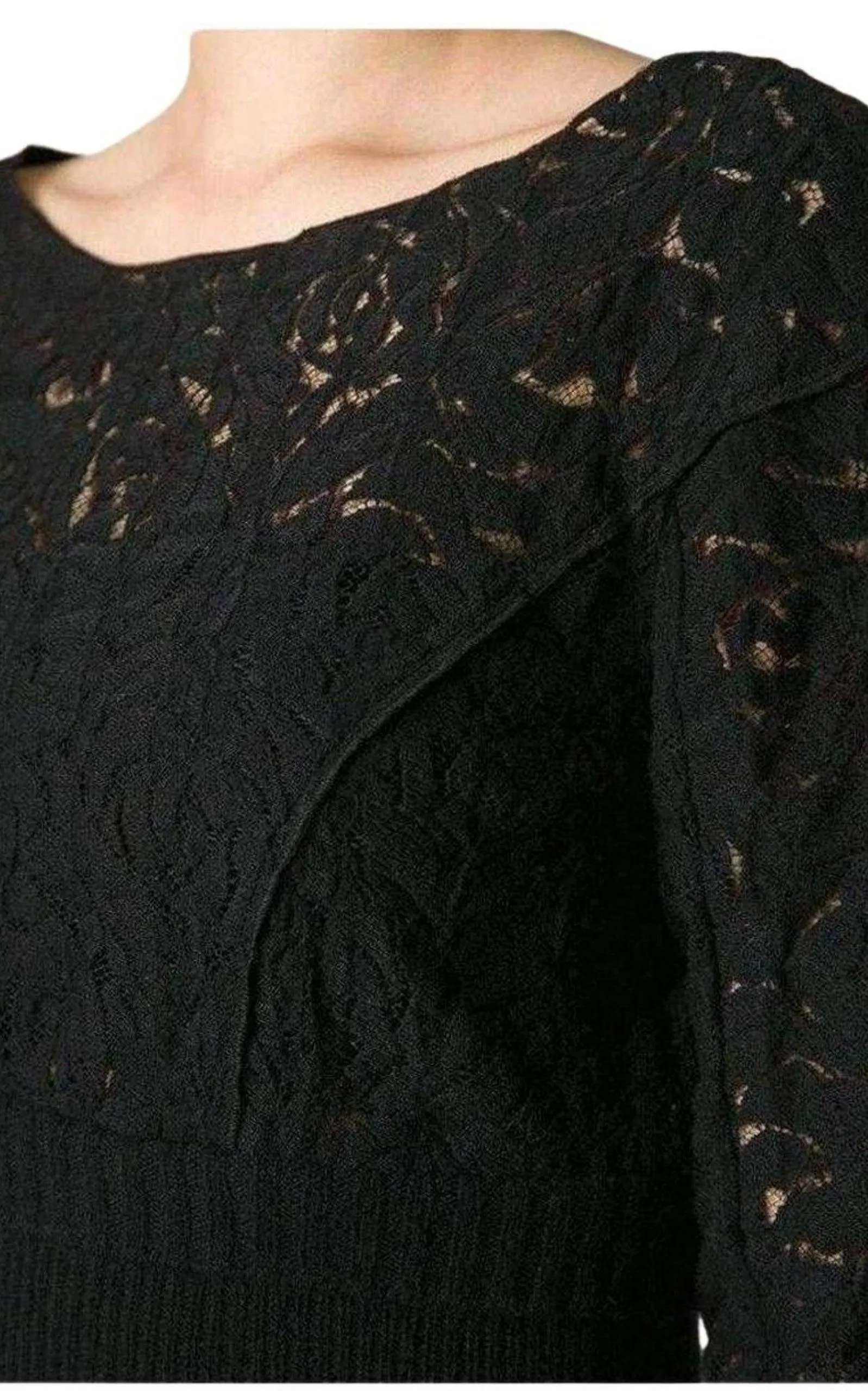 Black Wool Blend Lace Sweater sold by Runaway Catalog product image thumbnail 5