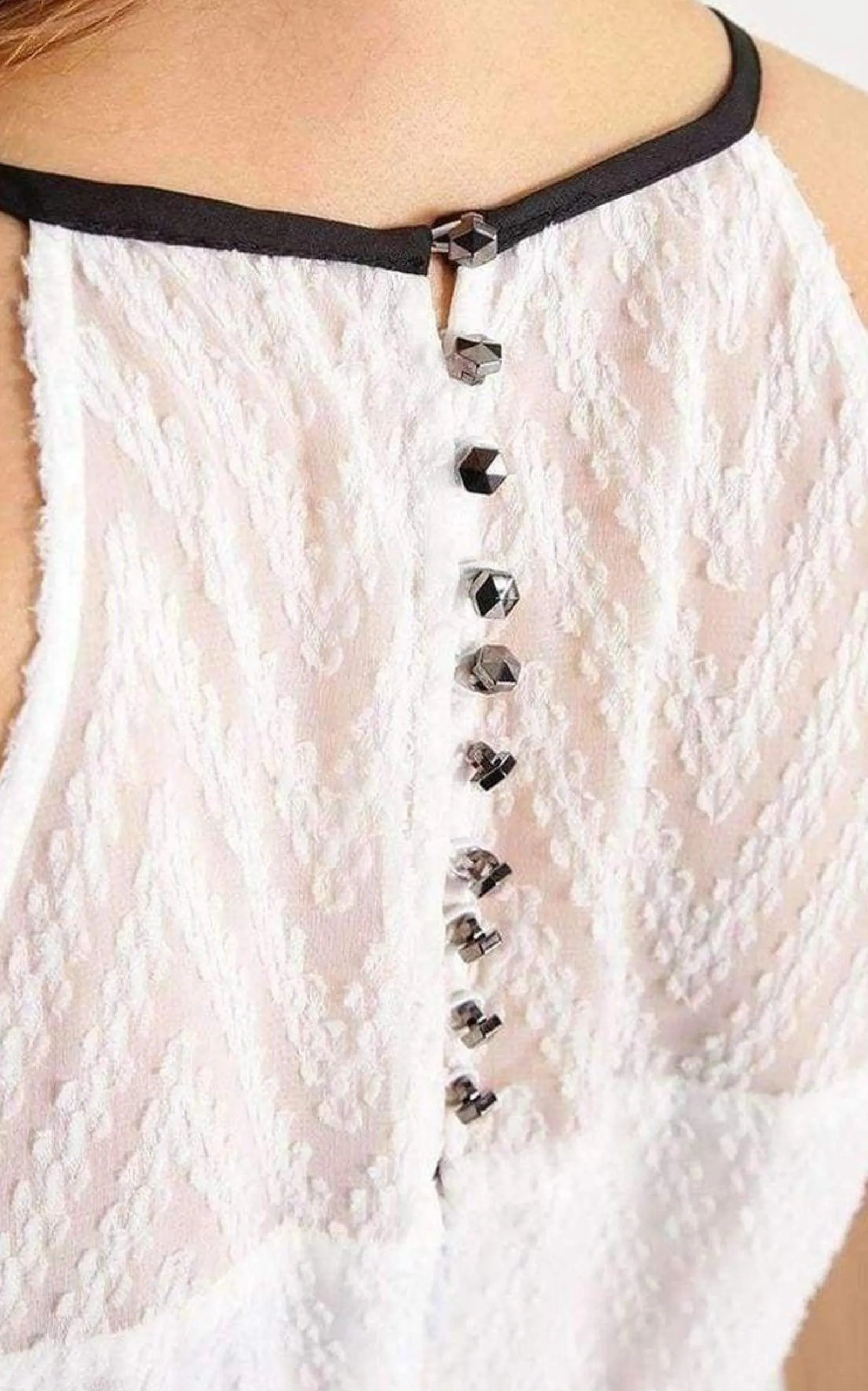 White Tiered Chevron Gown sold by Runaway Catalog product image thumbnail 5