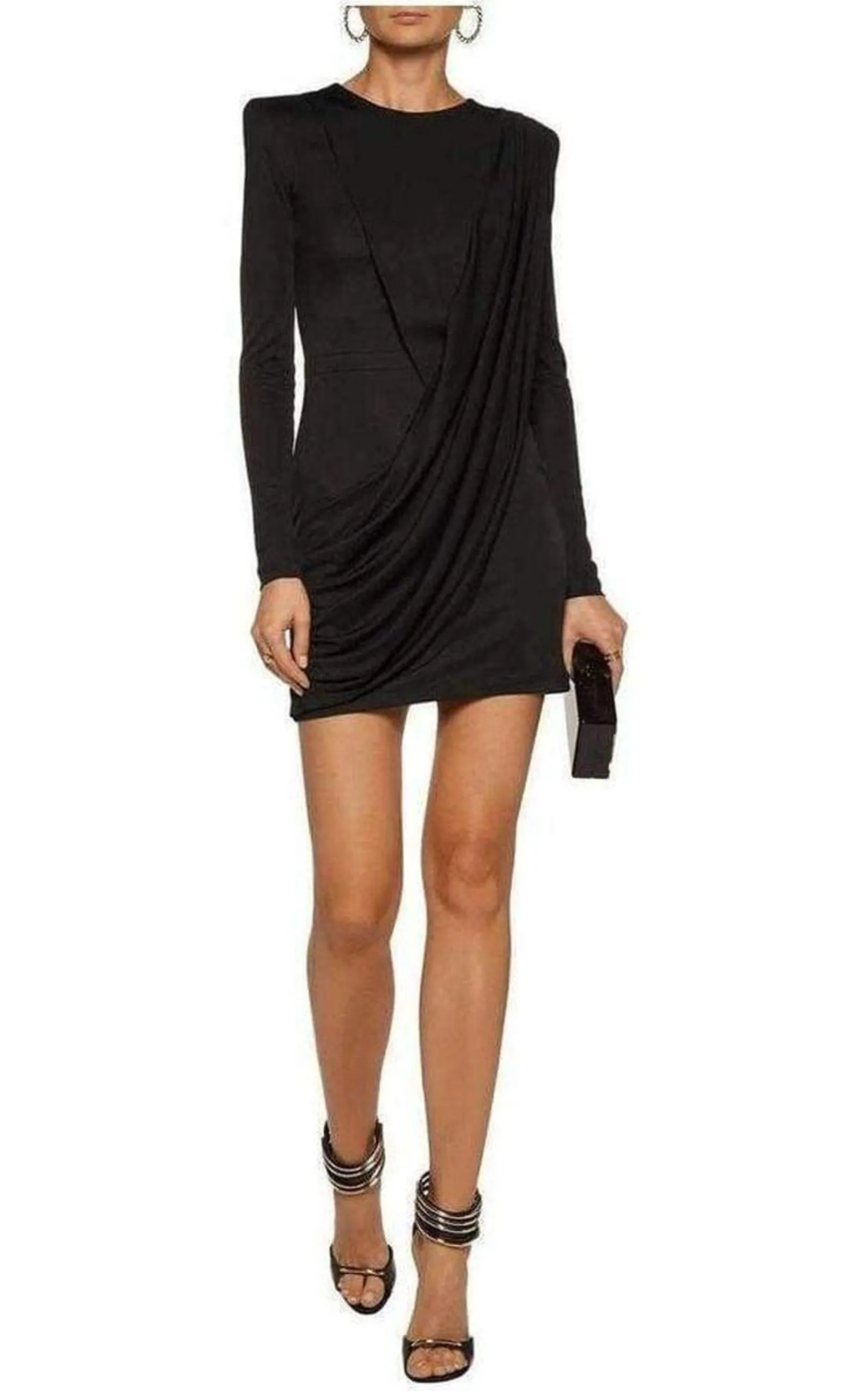 Black Voile Draped Mini Dress sold by Runaway Catalog product image thumbnail 2