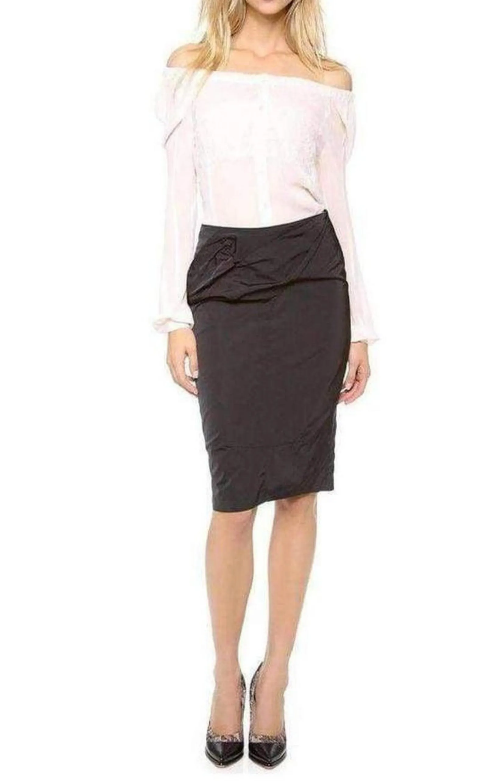 Black Lace Lined Pencil Skirt sold by Runaway Catalog product image thumbnail 3
