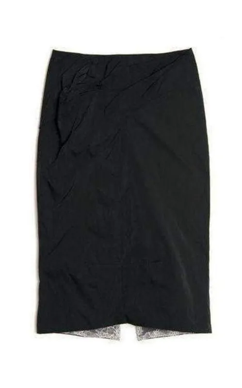 Black Lace Lined Pencil Skirt made by Nina Ricci