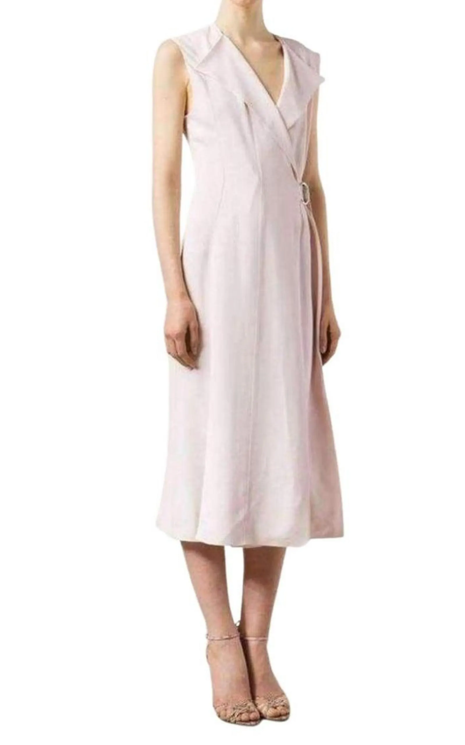 Belted Wrap Pink Silk Blend Dress sold by Runaway Catalog product image thumbnail 2