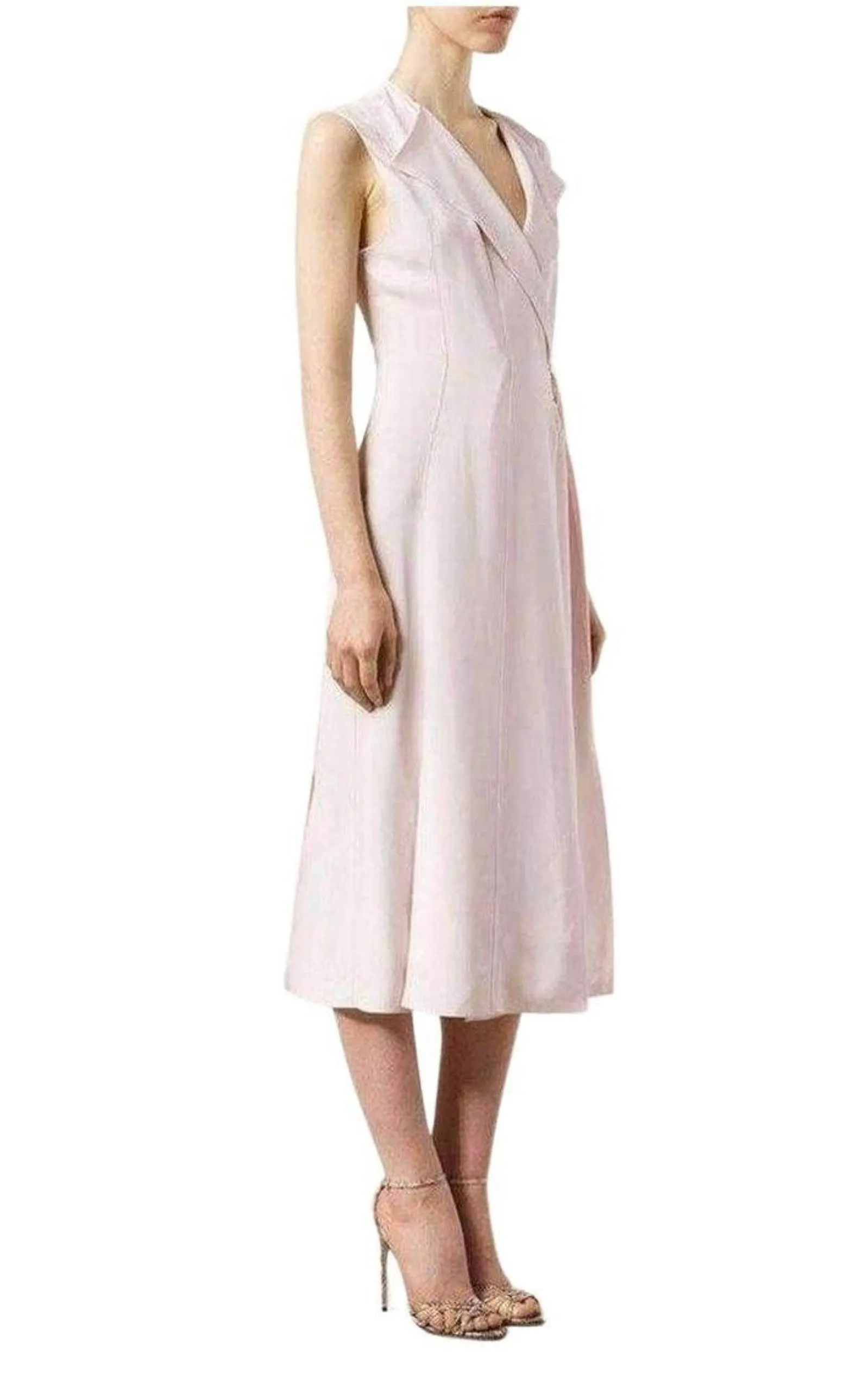 Belted Wrap Pink Silk Blend Dress sold by Runaway Catalog product image thumbnail 3