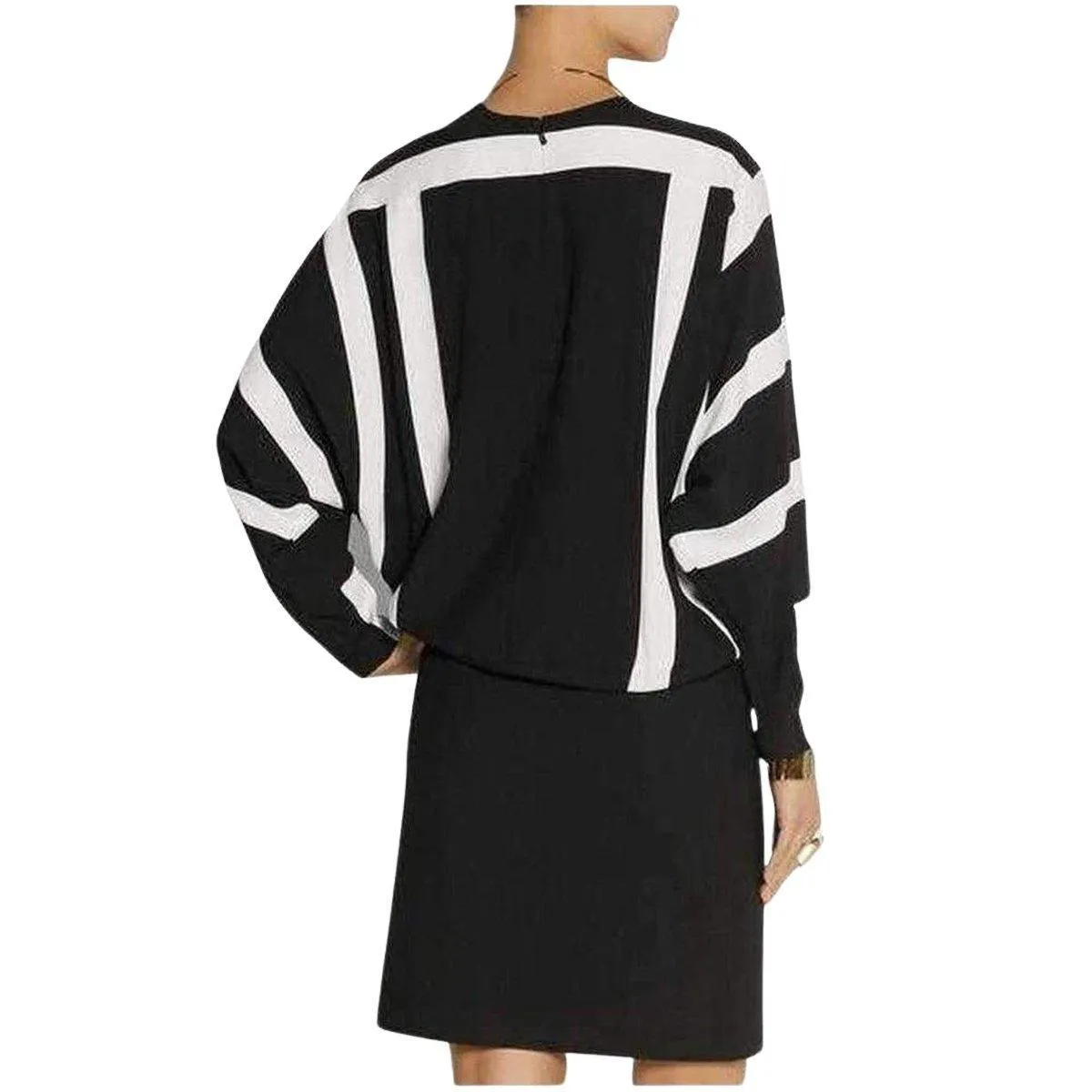 Black and White Monochrome Crepe Shift Dress sold by Runaway Catalog product image thumbnail 4