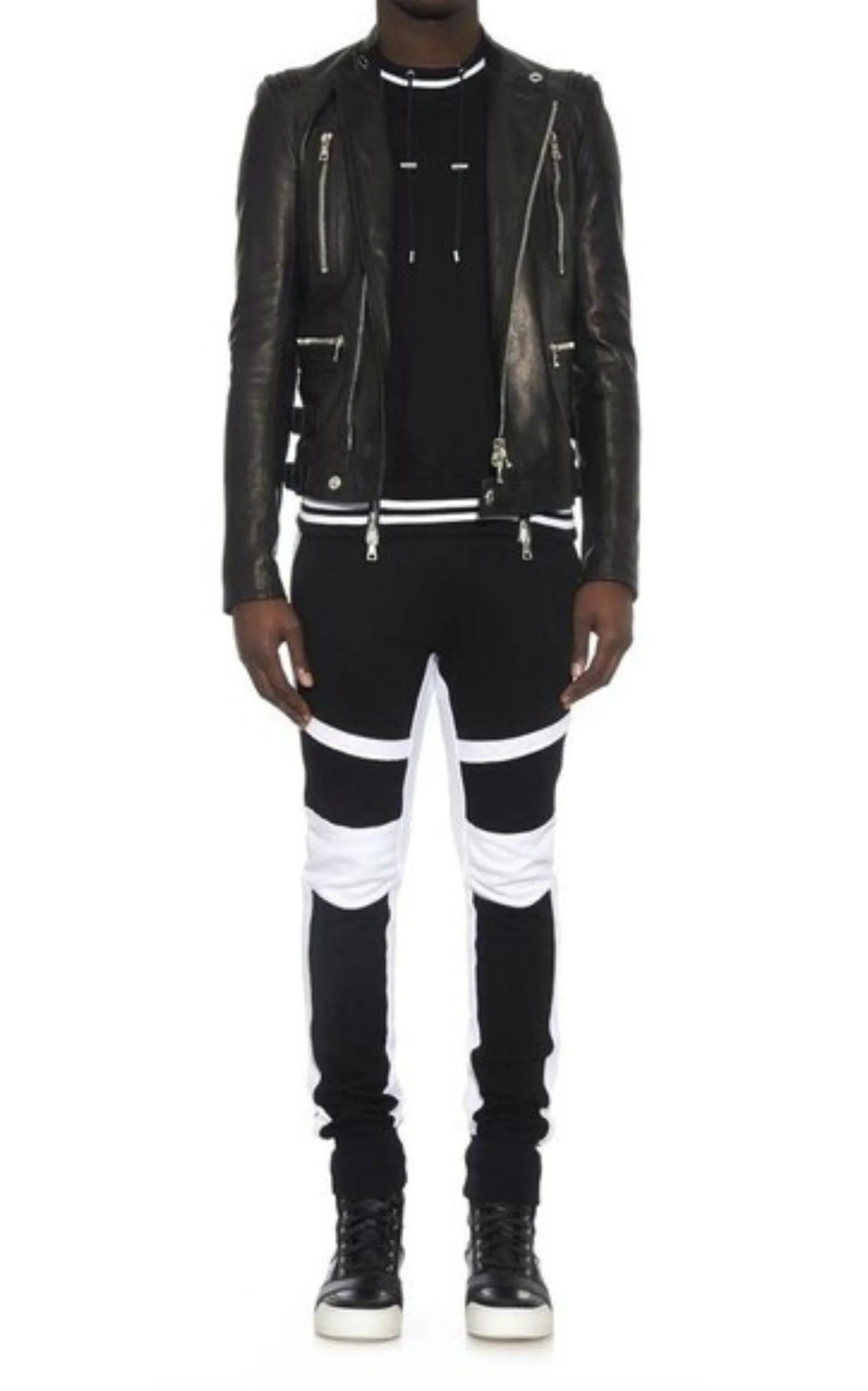 Black Leather Biker Jacket sold by Runaway Catalog product image thumbnail 2
