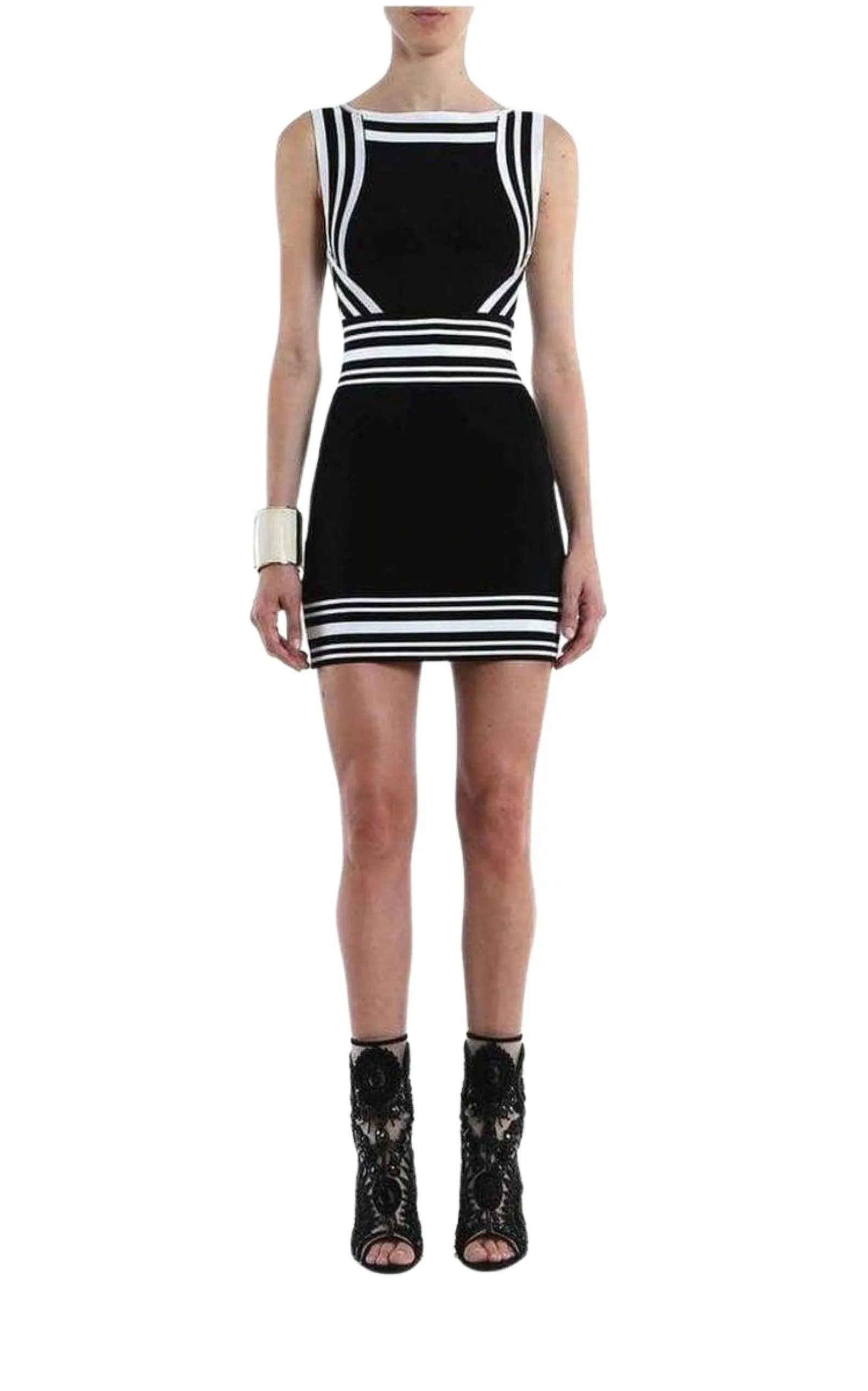Square-neck Stripe-trim Knit Dress sold by Runaway Catalog product image thumbnail 2