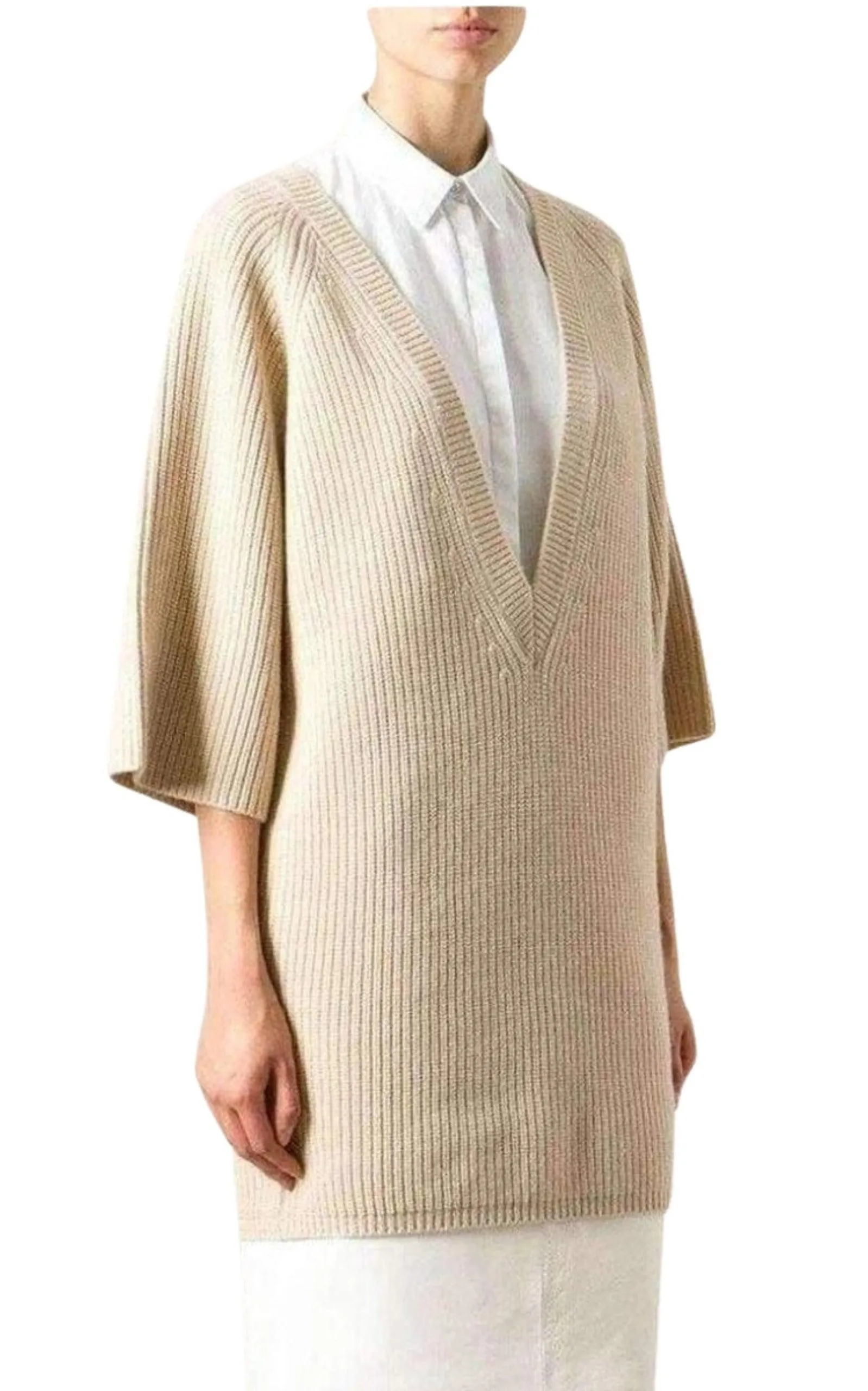 Beige Cashmere Knit Sweater sold by Runaway Catalog product image thumbnail 3
