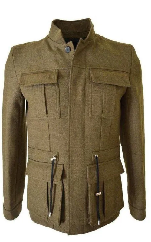 Military Green Wool Jacket made by Balmain