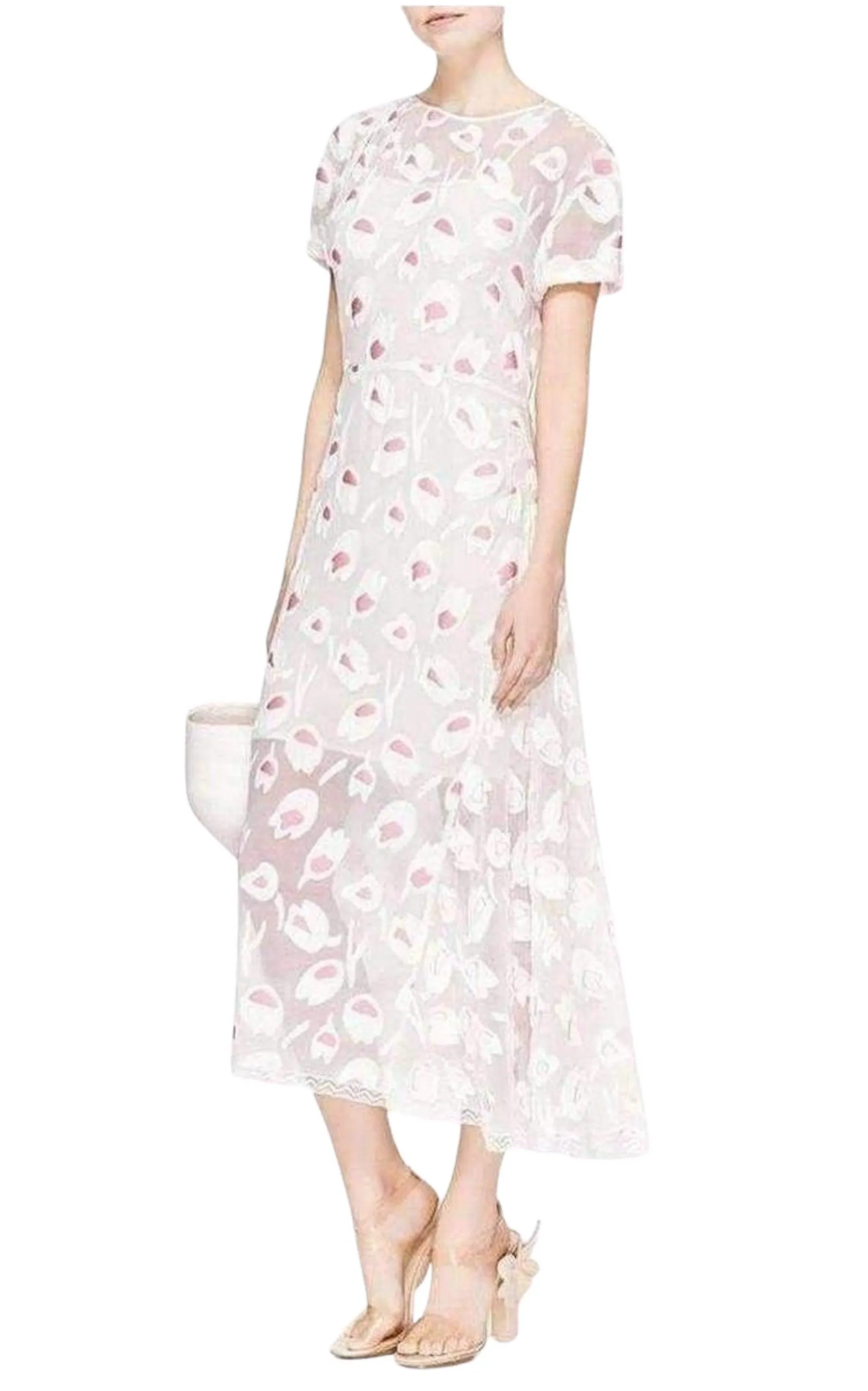 Rose Pivoine And Natural Floral Silk Blend Dress sold by Runaway Catalog product image thumbnail 2