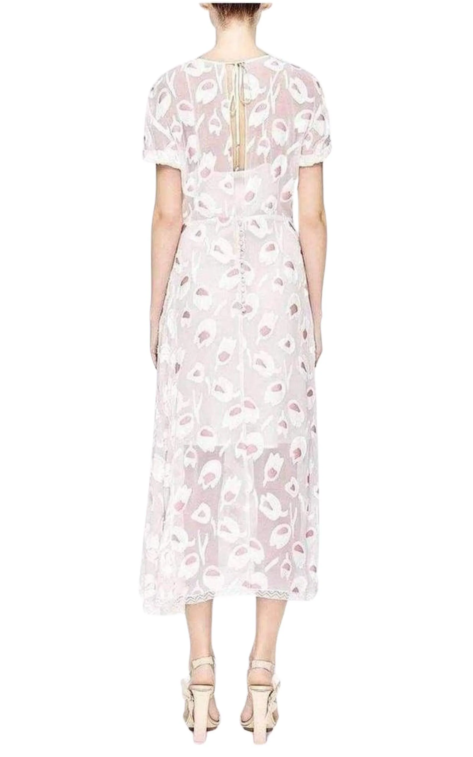 Rose Pivoine And Natural Floral Silk Blend Dress sold by Runaway Catalog product image thumbnail 3