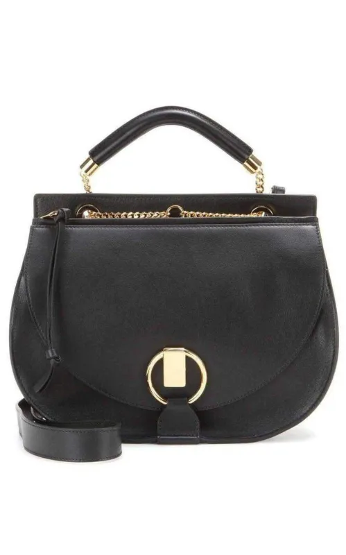 Black Leather Goldie Shoulder Bag sold by Runaway Catalog