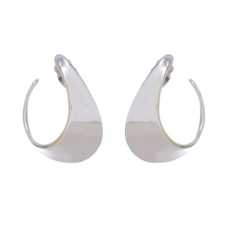 Robert Lee Morris Silver Crescent Clip Hoop Earrings made by Robert Lee Morris