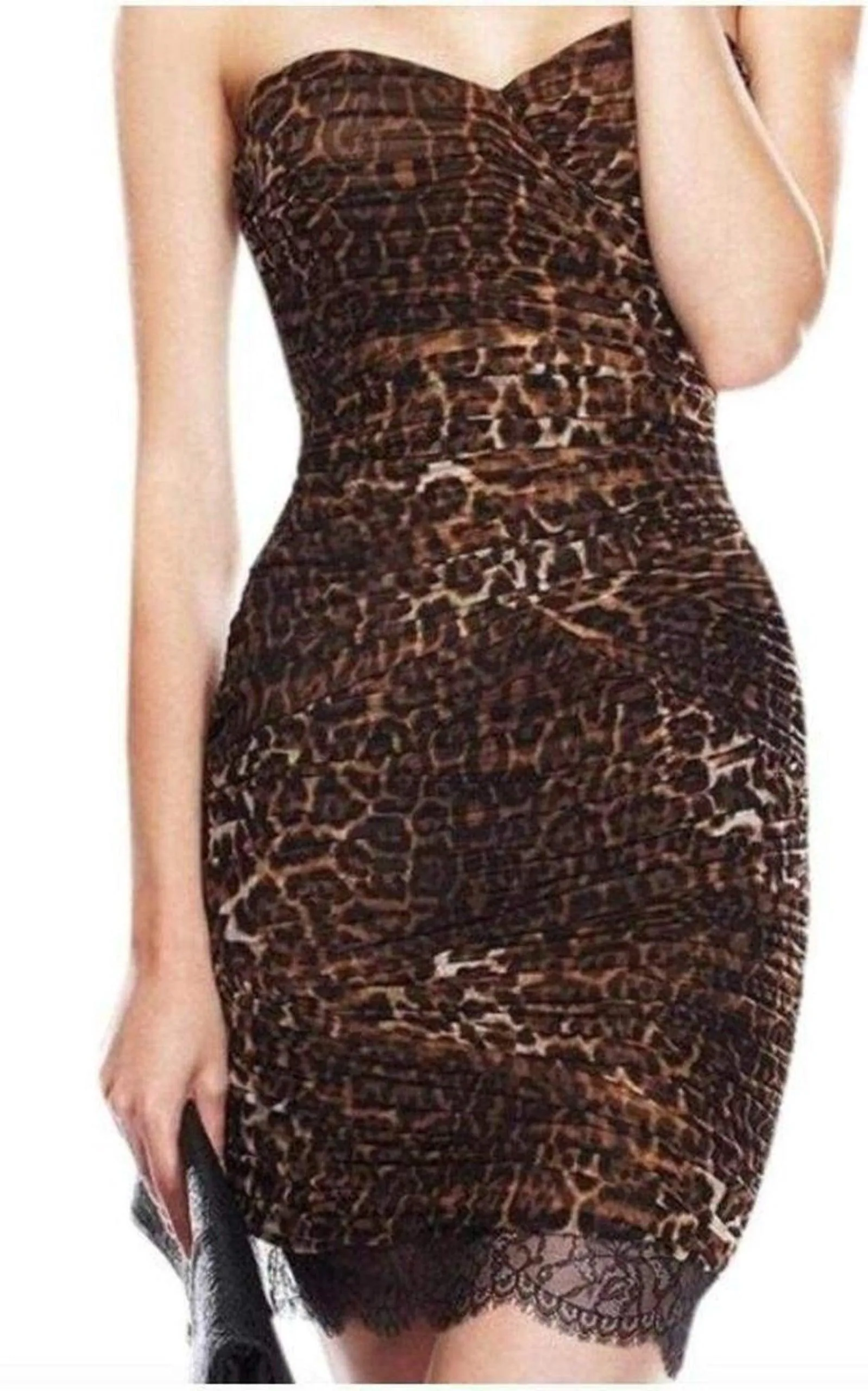 Strapless Leopard Print Bovary Dress sold by Runaway Catalog product image thumbnail 3