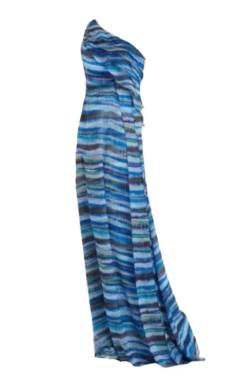 Stella One Shoulder Dreamy Print Silk Dress made by BCBGMaxAzria