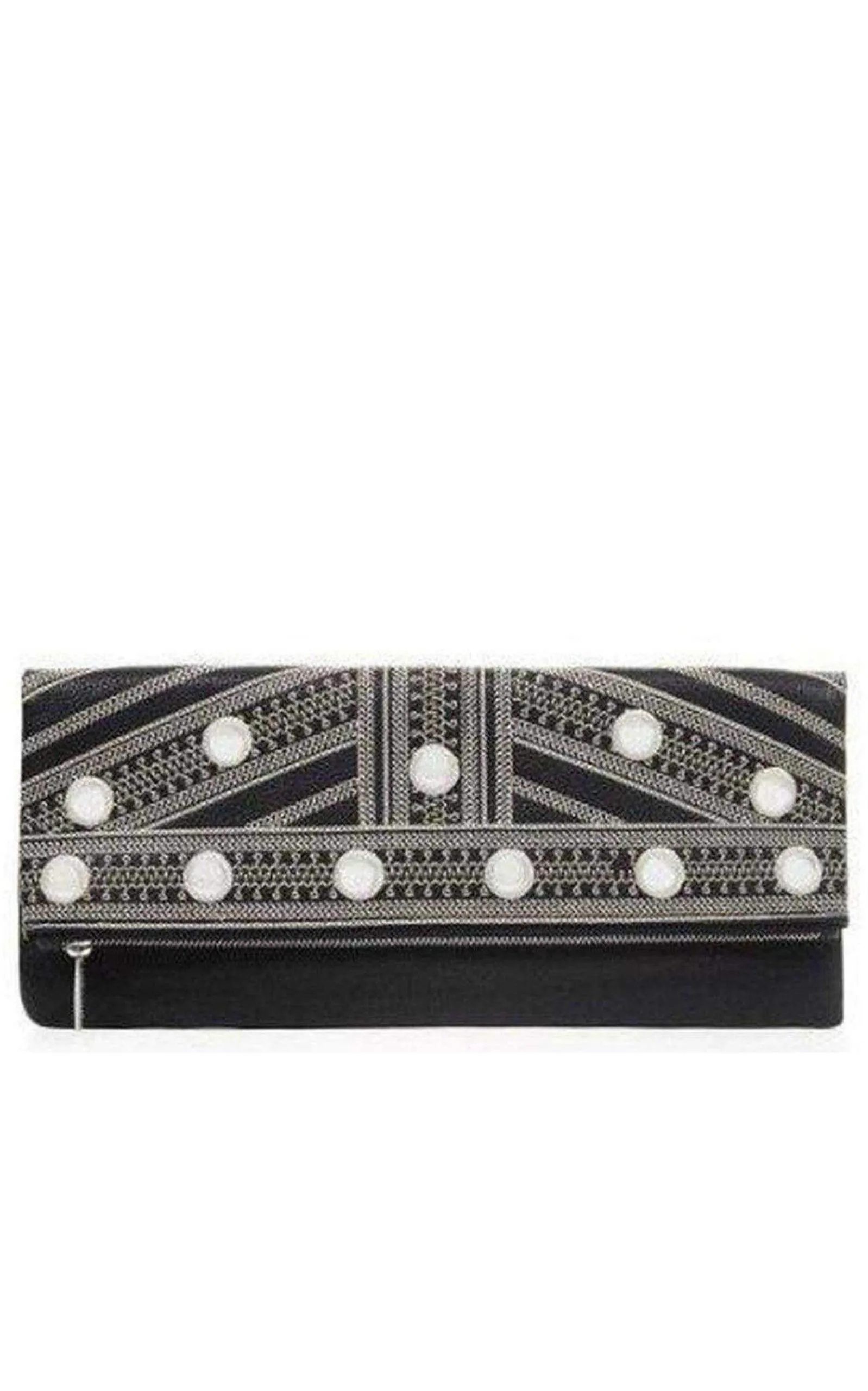 Black Leather Fold Over Clutch sold by Runaway Catalog product image thumbnail 3