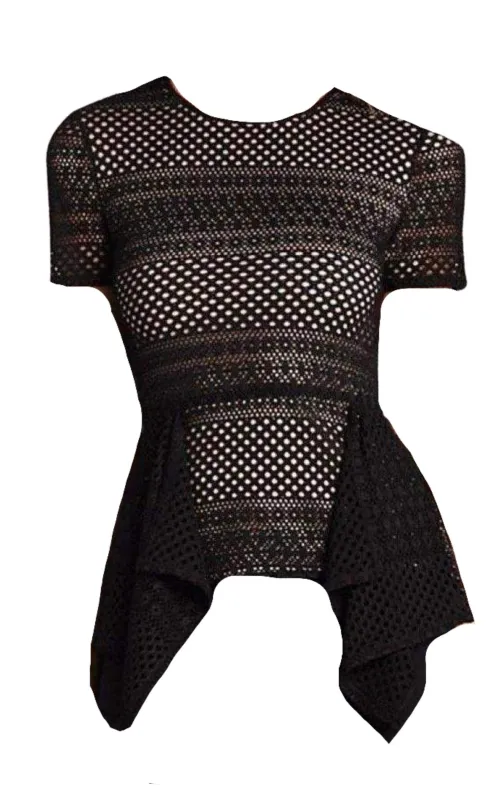 Vicktoria Mixed-Knit Peplum Top made by BCBGMaxAzria