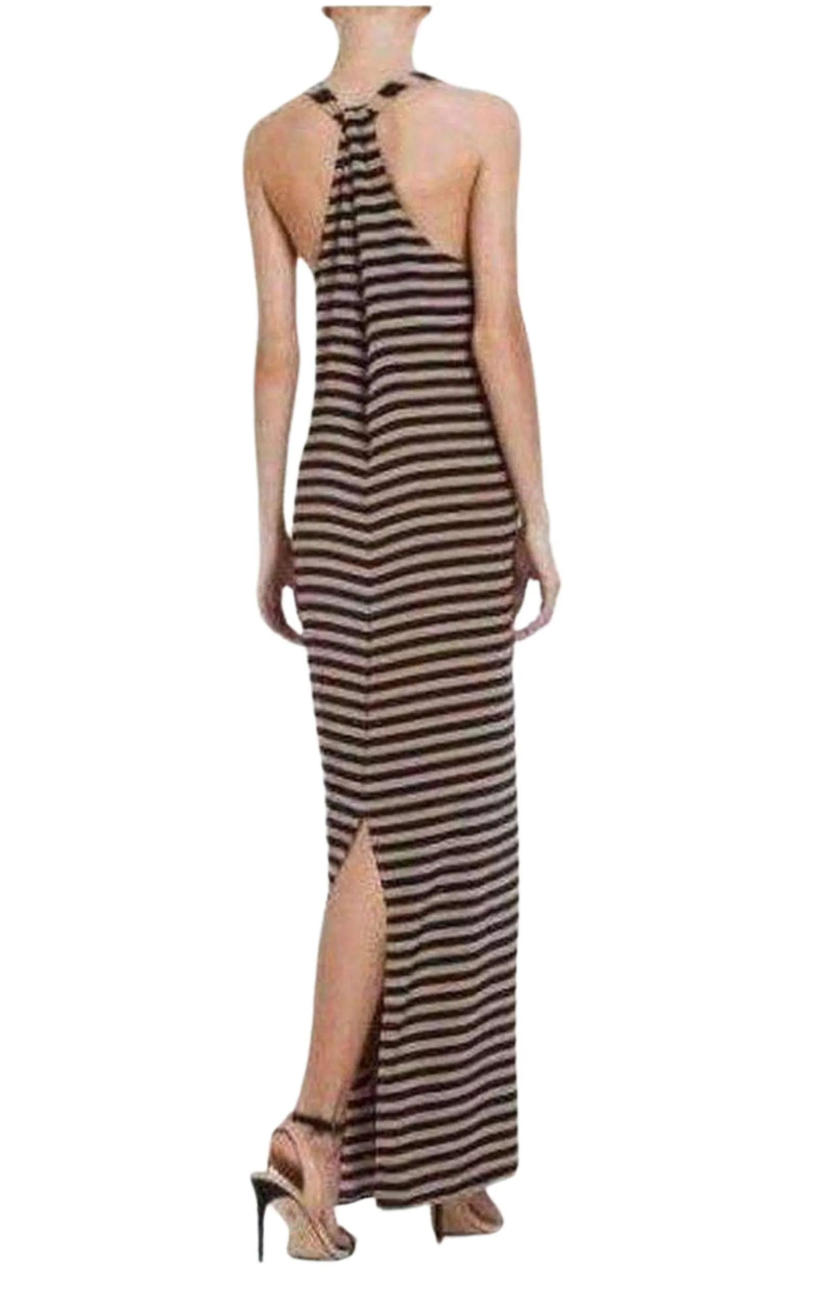 Sara Silk Tank Full Length Striped Silk Dress sold by Runaway Catalog product image thumbnail 3