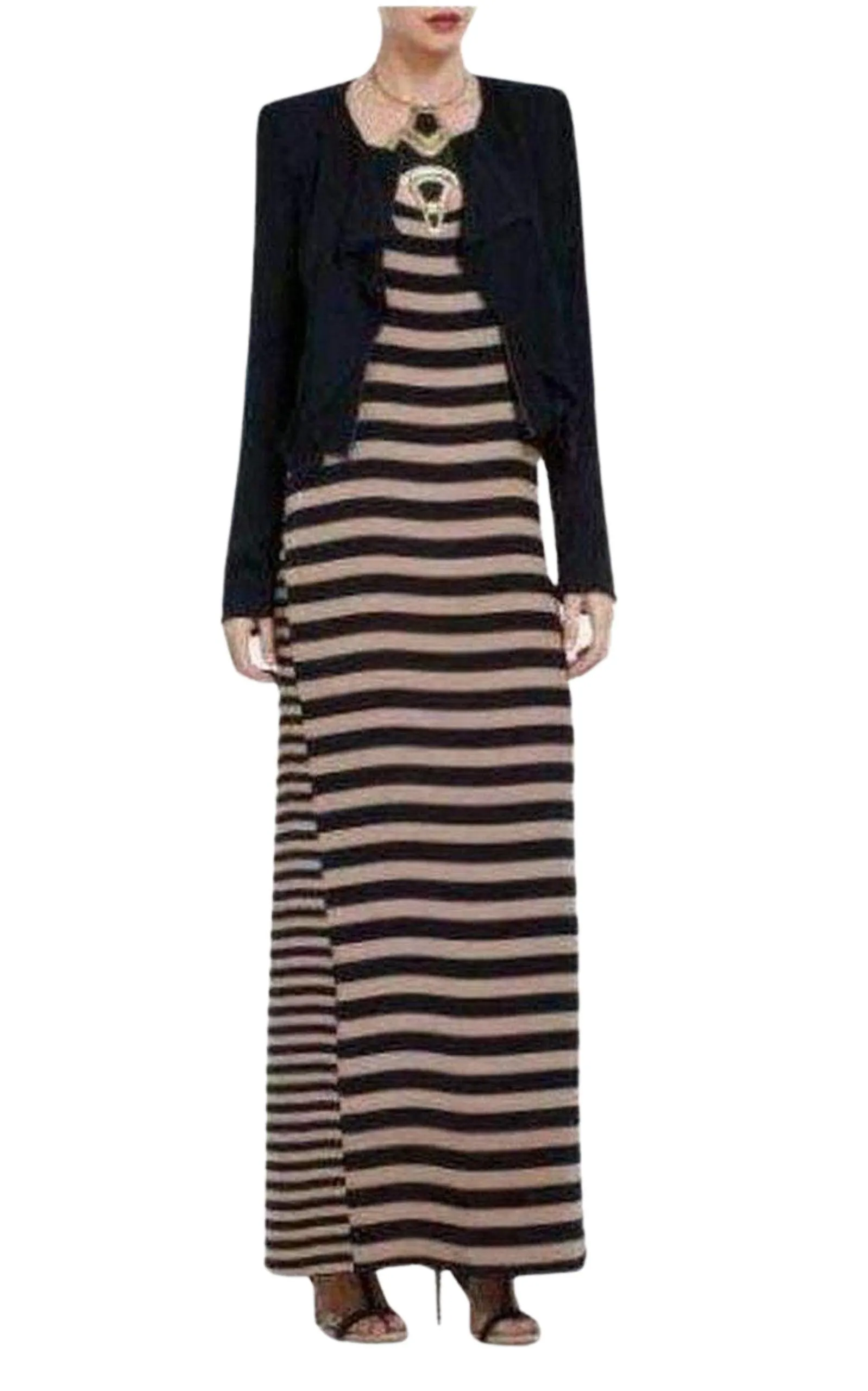 Sara Silk Tank Full Length Striped Silk Dress sold by Runaway Catalog product image thumbnail 2