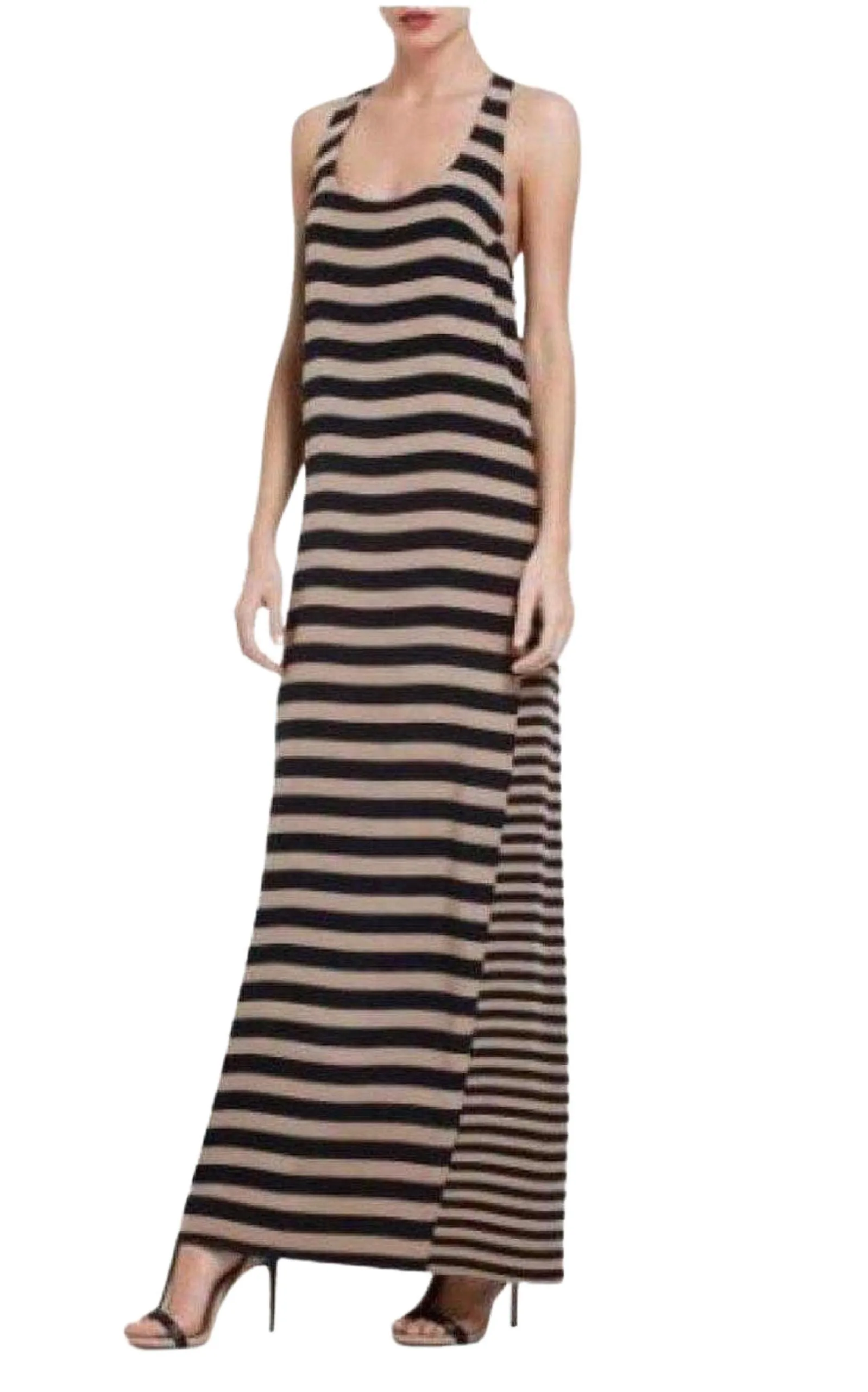 Sara Silk Tank Full Length Striped Silk Dress sold by Runaway Catalog