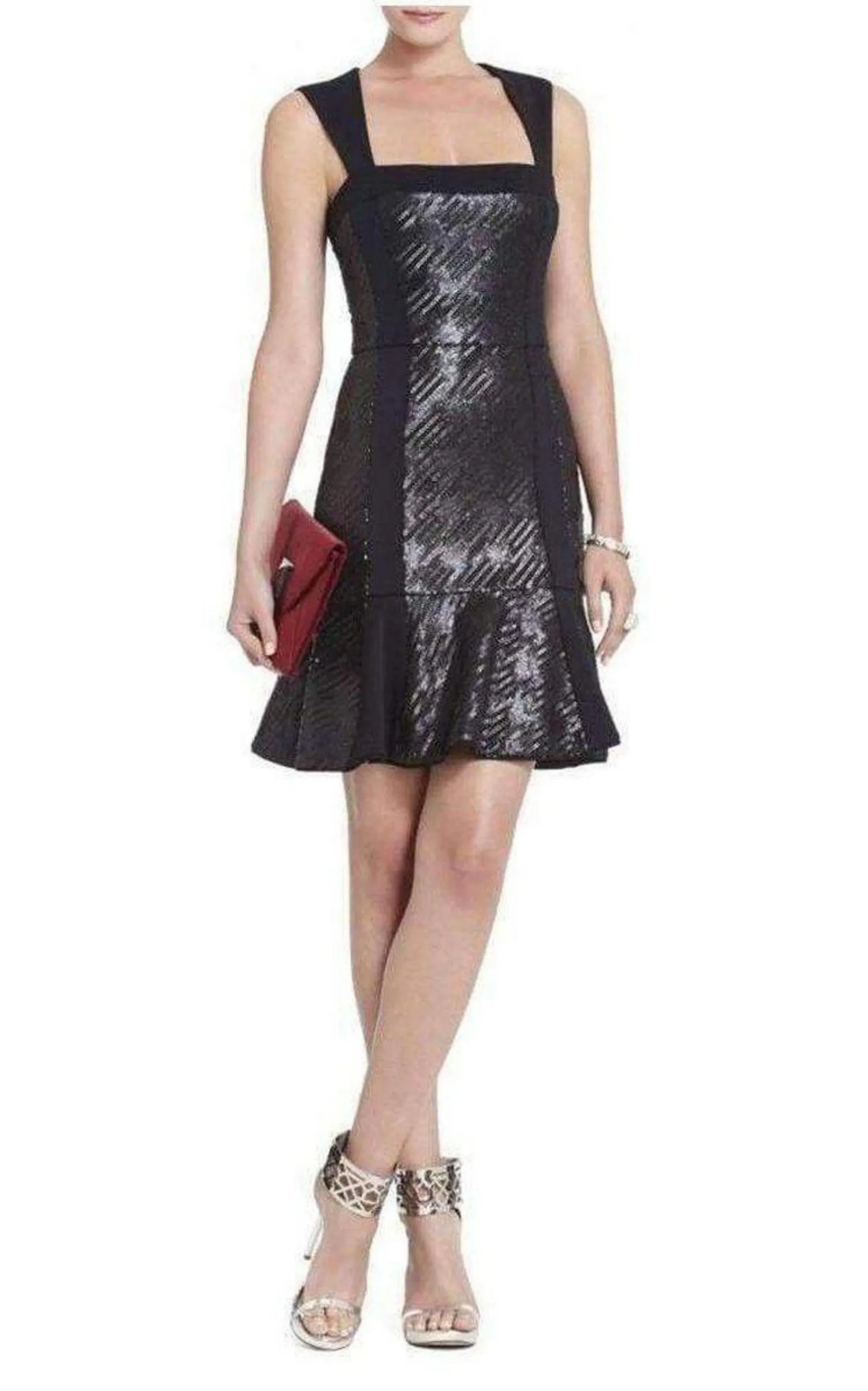 Noelle Fitted Sequin Flounce Dress sold by Runaway Catalog