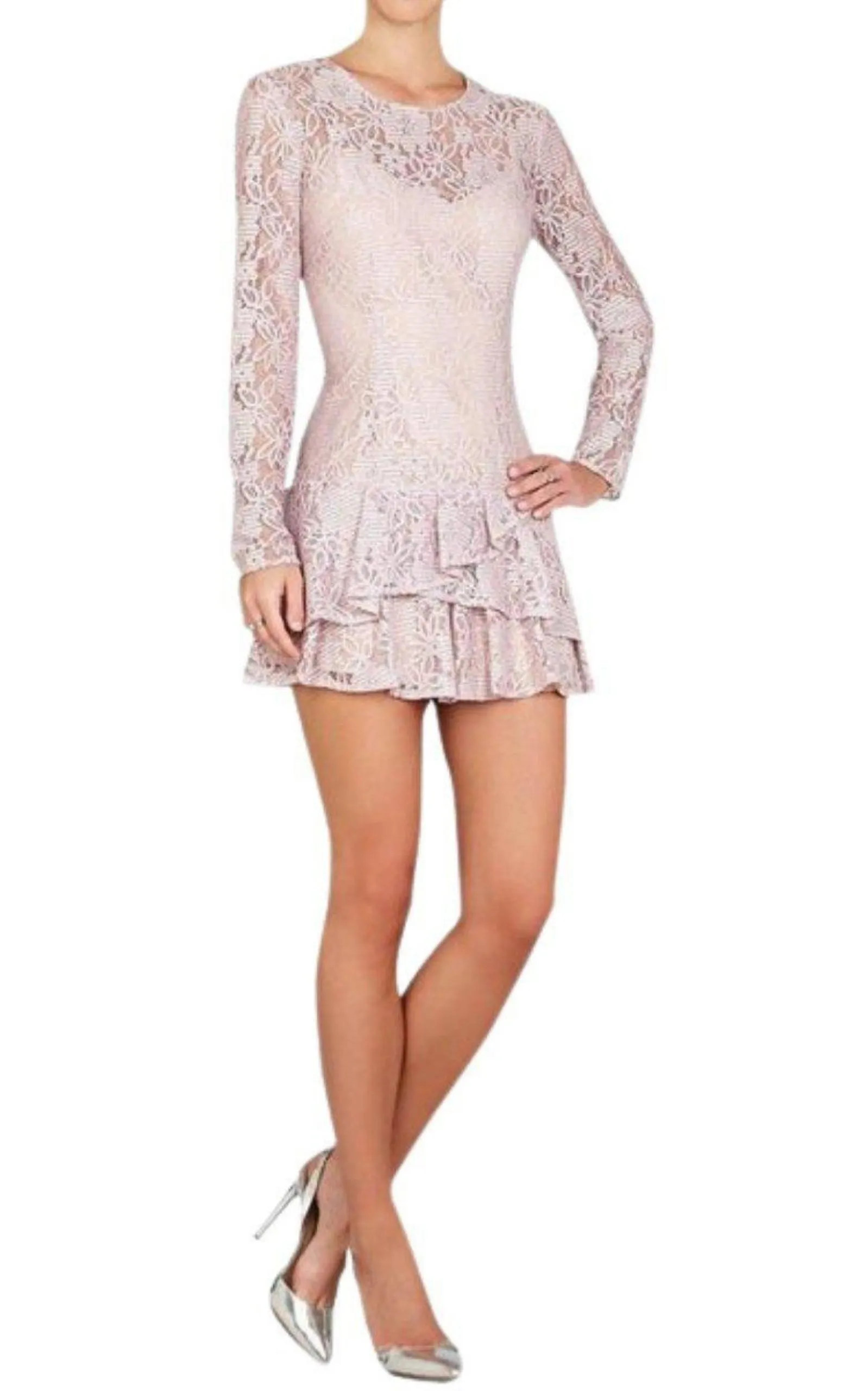 Lysa Asymmetrical Flounce Lace Dress sold by Runaway Catalog product image thumbnail 2