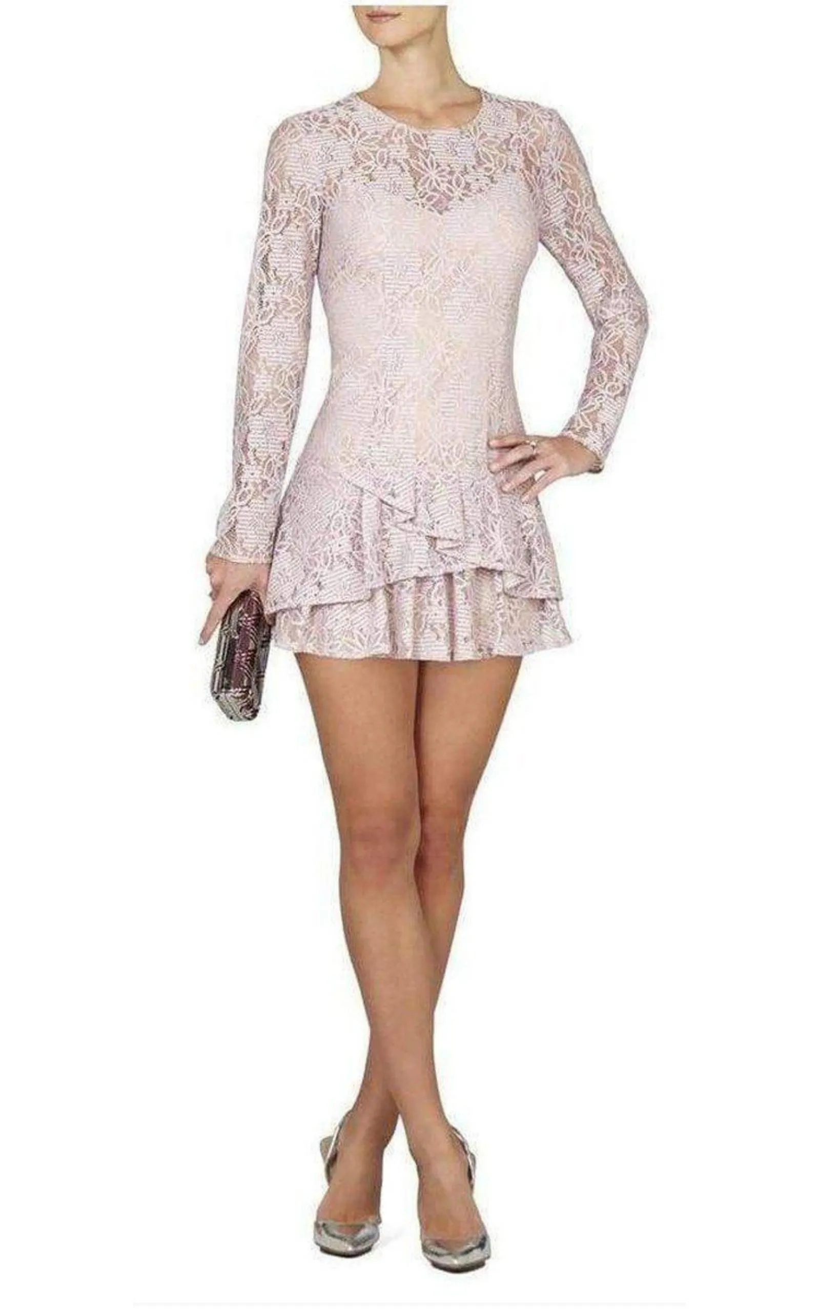 Lysa Asymmetrical Flounce Lace Dress sold by Runaway Catalog