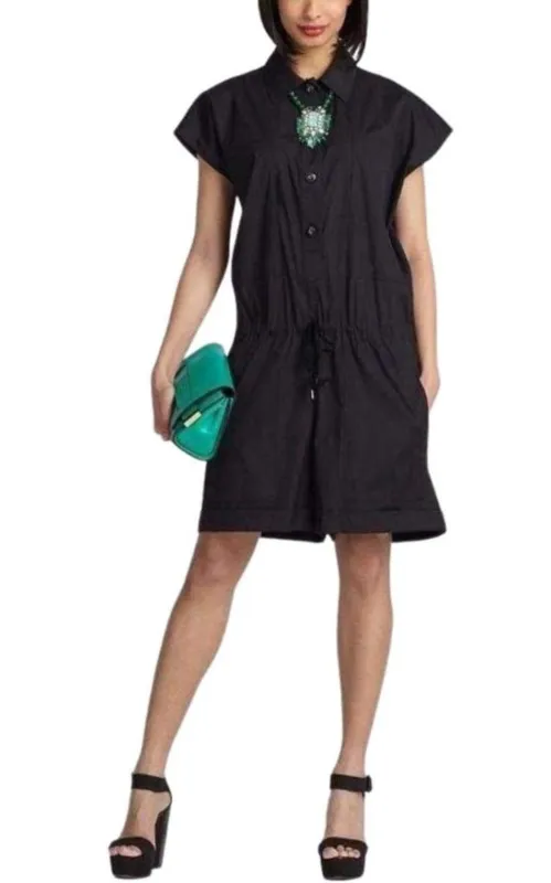 Black Cotton Blend Romper sold by Runaway Catalog